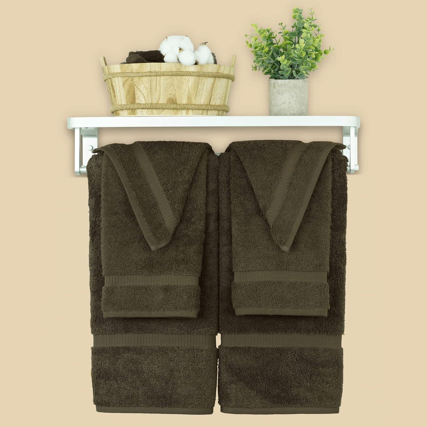 Chakir Turkish Linens 100% Cotton Premium Turkish Towels for Bathroom | 2 Bath Towels - 2 Hand Towels, 2 Washcloths (6-Piece Towel Set, Gray)