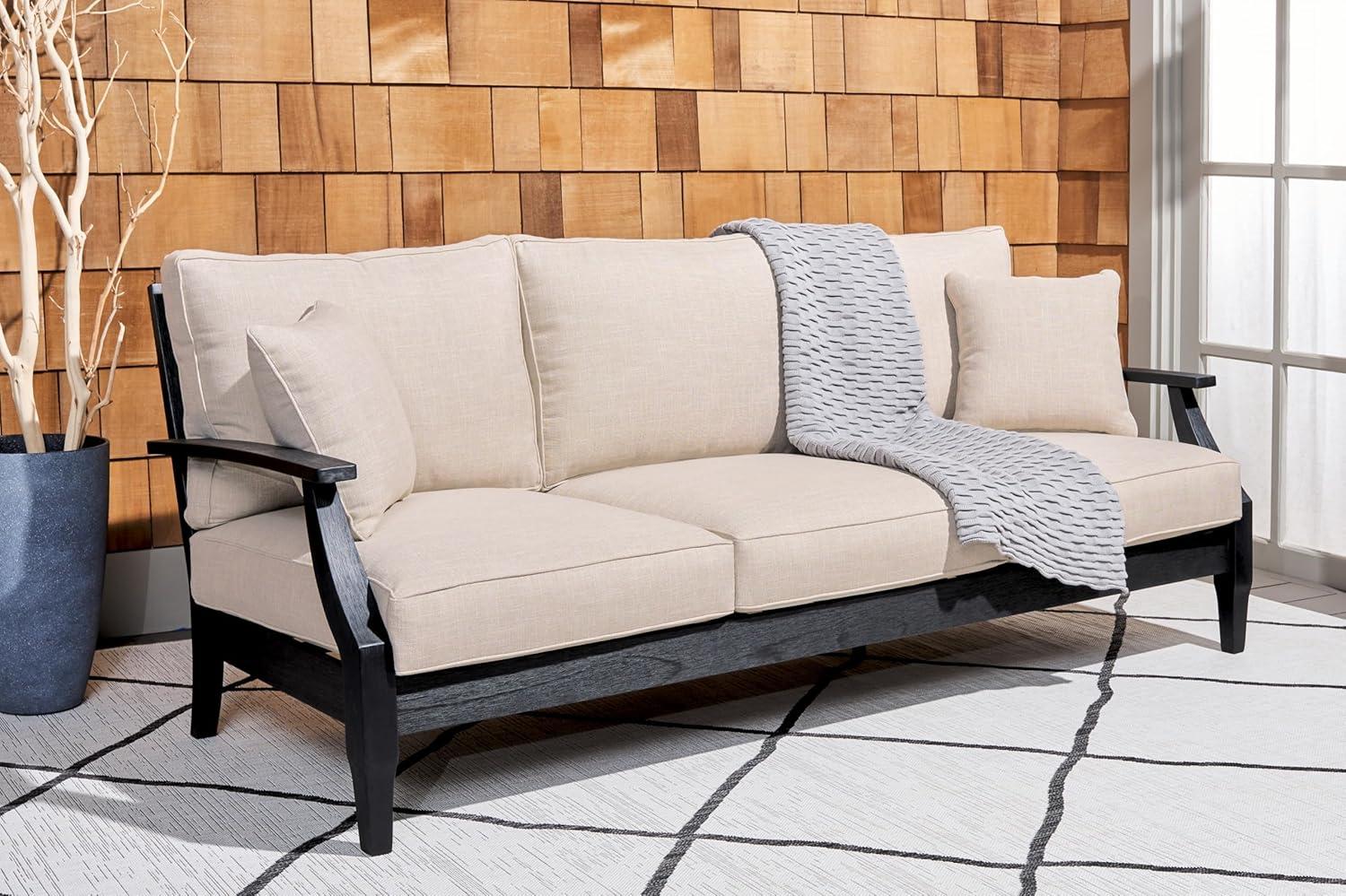 Safavieh  Couture Martinique Wood Patio Sofa Natural / White