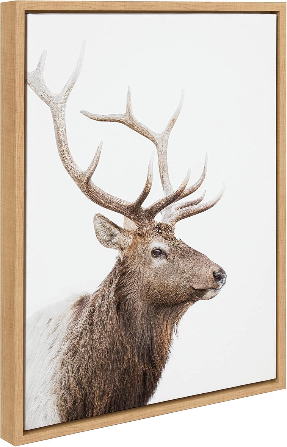 Sylvie Stag Profile Framed Canvas by Amy Peterson Art Studio - Kate & Laurel All Things Decor