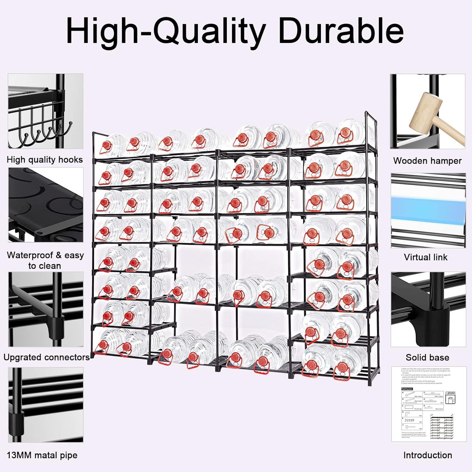 Extra Large Black Metal Stackable Shoe Rack Organizer