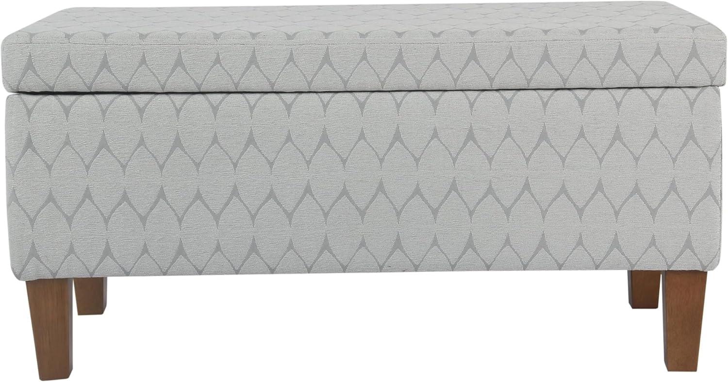 HomePop Drake Large Storage Bench, 36”W x 16”D x 18”H, Gray Modern Geo Print