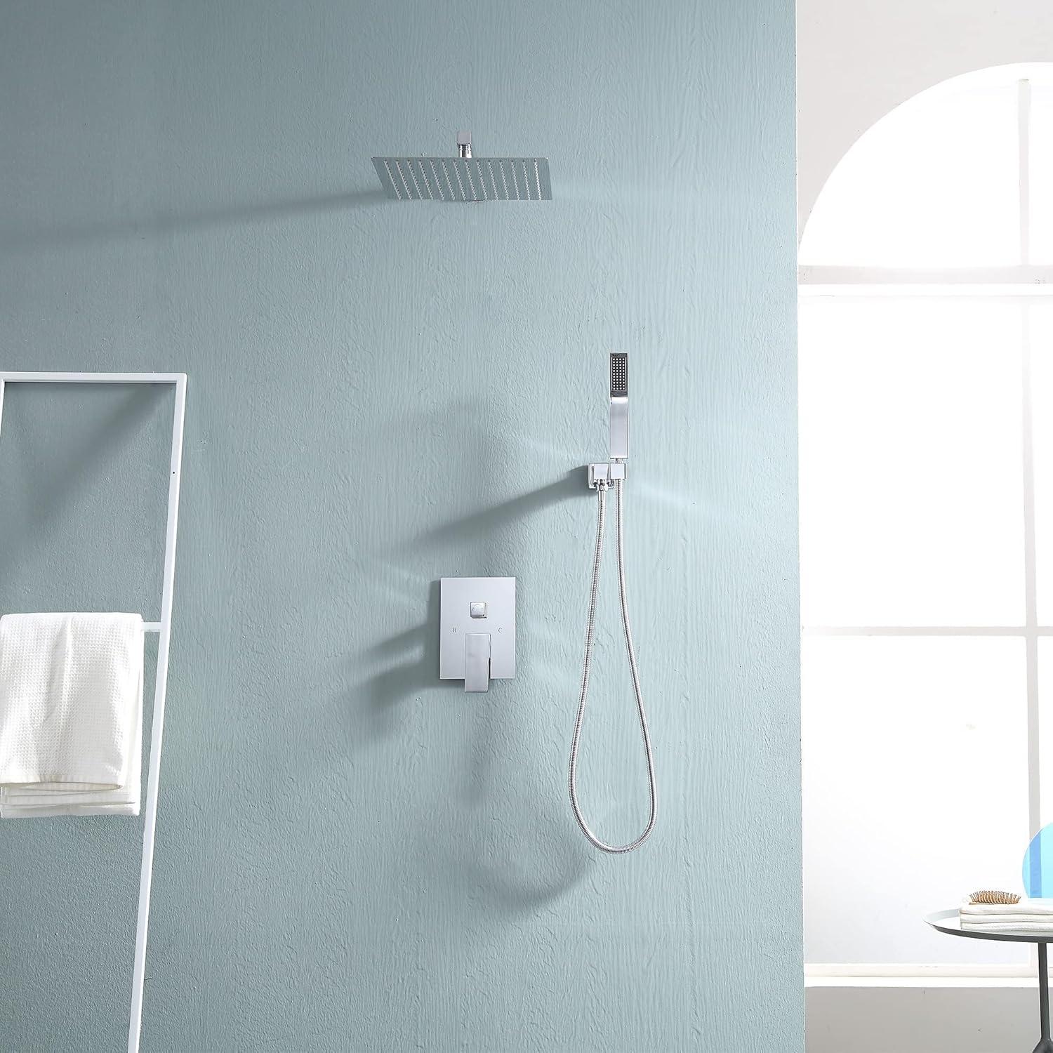 Lordear 10 Inches Luxury Wall Mounted Rainfall Shower Head System
