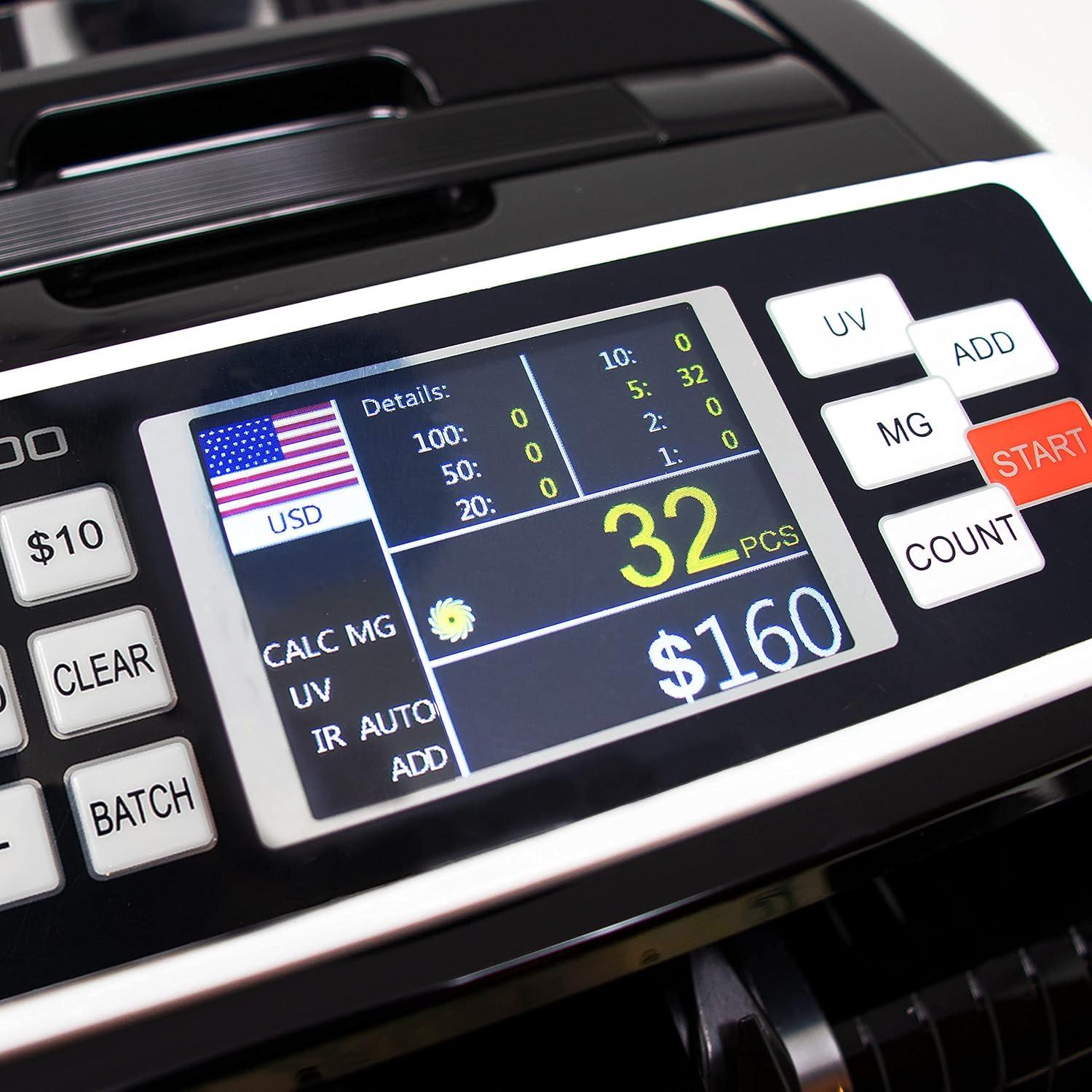 Nadex Coins™ V3600 Money Counter and Counterfeit Detector in White