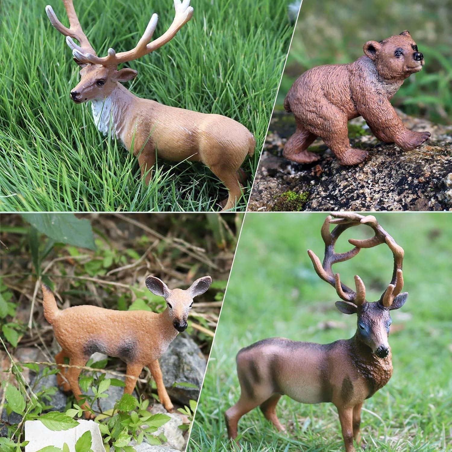 10-Piece Hand-Painted Woodland Animal Figurine Set