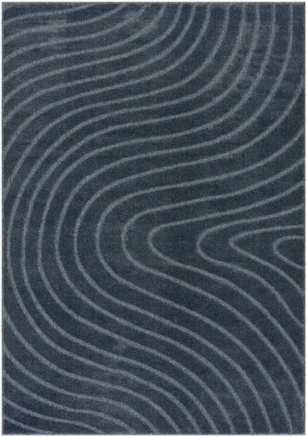 Luxe Weavers Modern Geometric Wave Anthracite 8x10 Area Rug