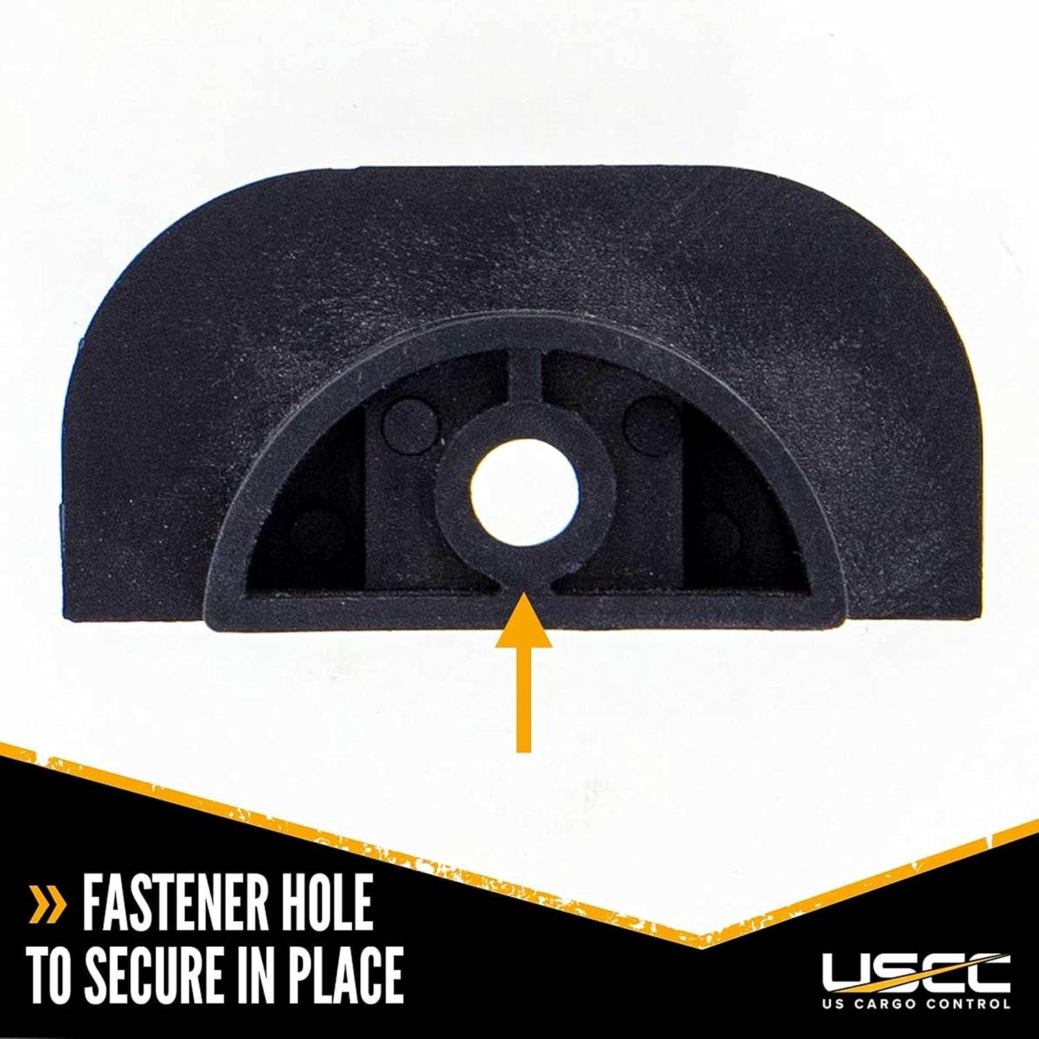 Black Plastic Flanged End Cap for L-Track Rails