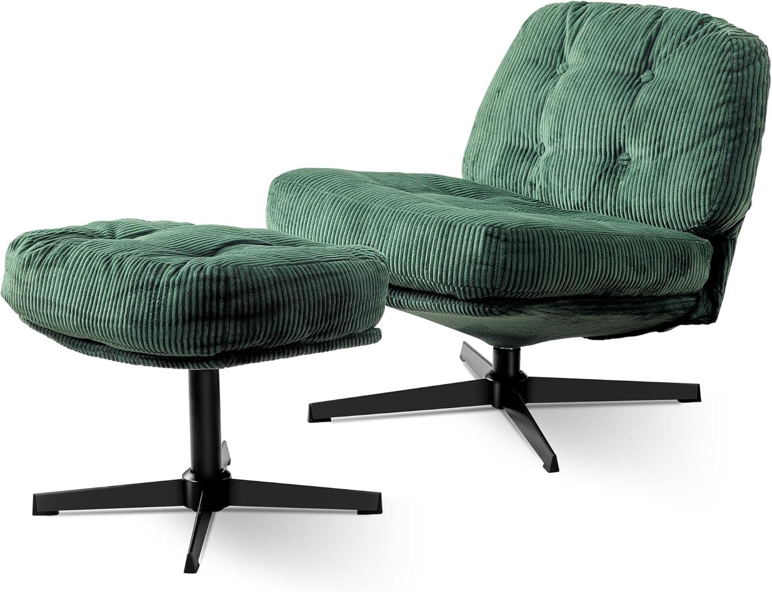 Red Barrel Studio® Hardyal Upholstered Swivel Accent Chair with Ottoman