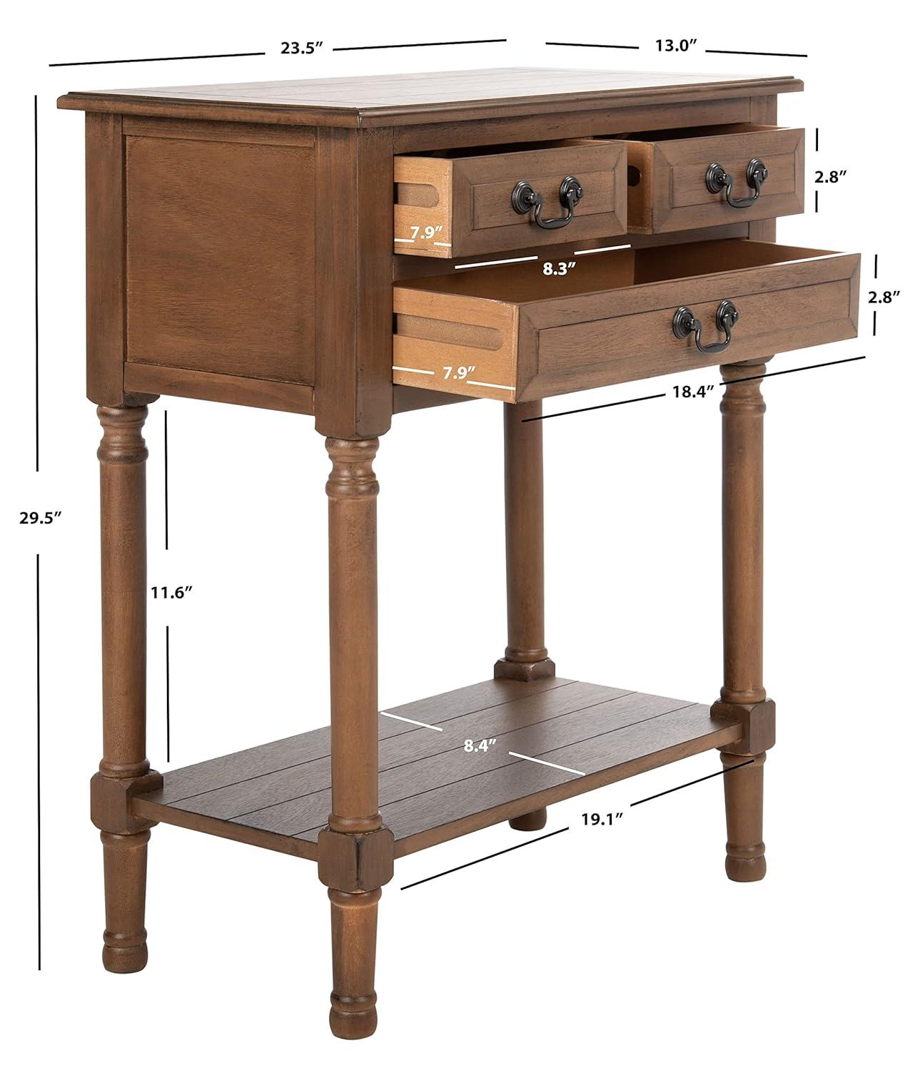 Primrose 3 Drawer Console Table - CNS5707C - Brown - Safavieh