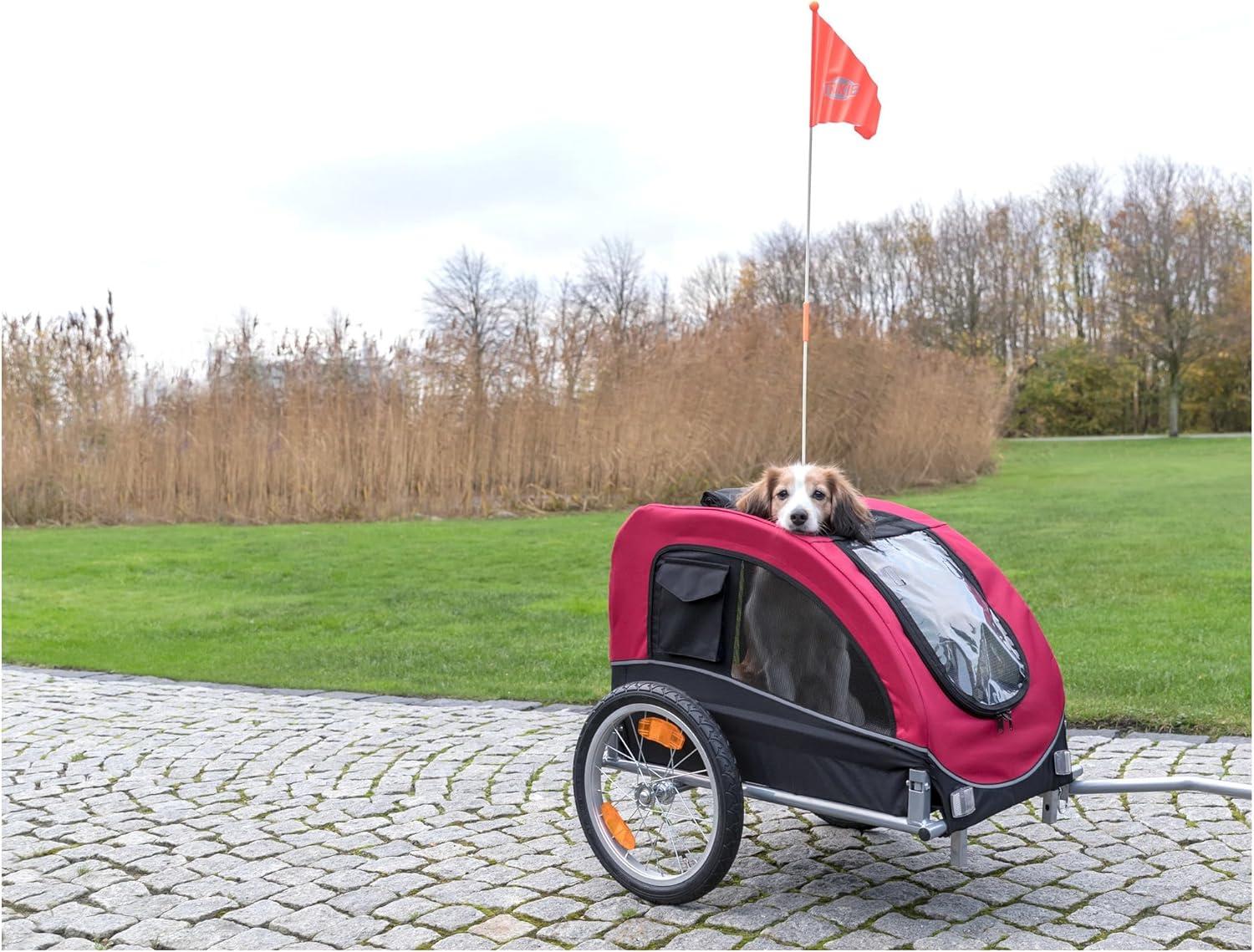 Red and Black Medium Dog Bike Trailer and Stroller