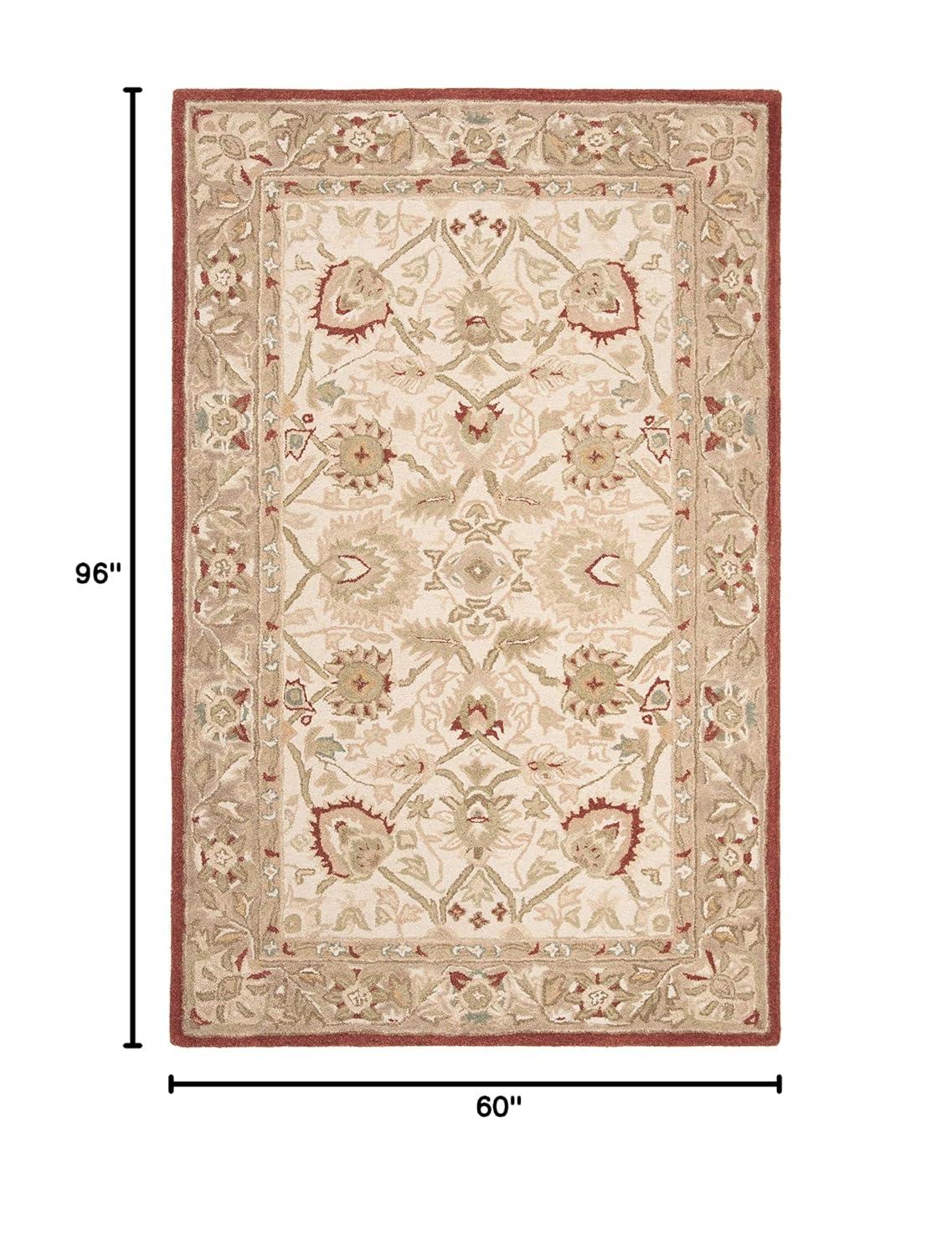 Anatolia AN512 Hand Tufted Indoor Area Rug - Beige/Rust - 5'x8' - Safavieh