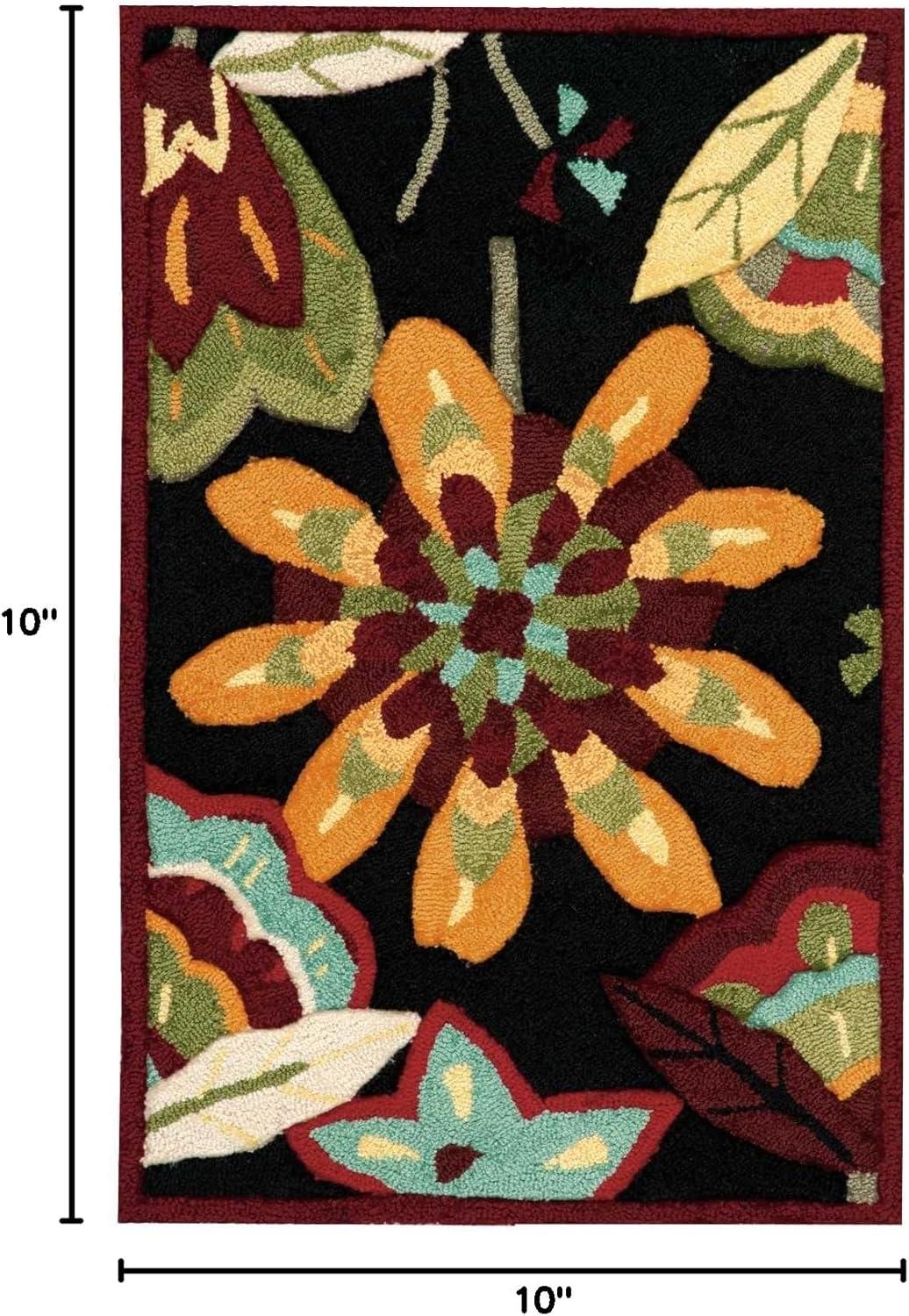 Nourison Fantasy Floral Black 1'9" x 2'9" Area Rug, (2x3)