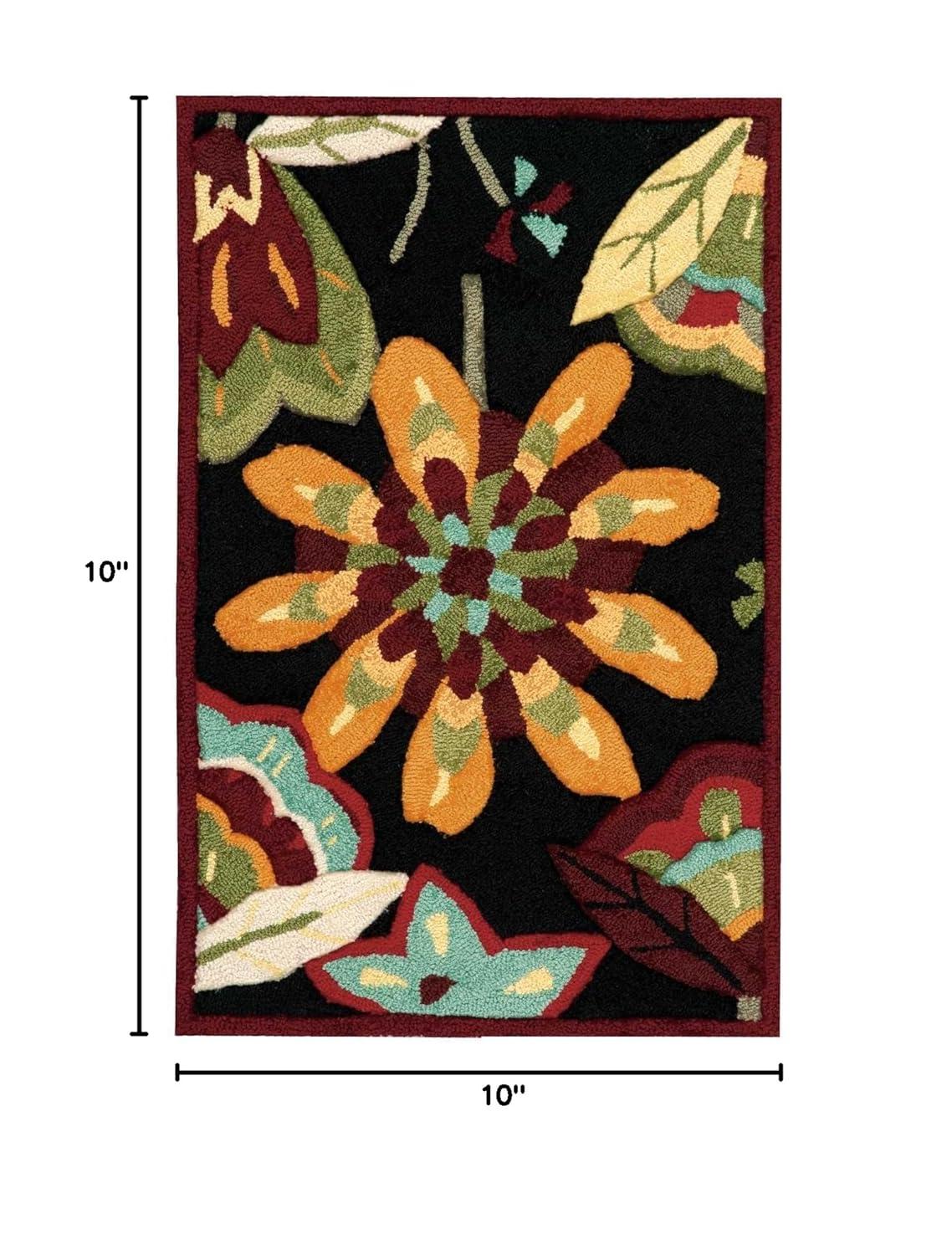 Nourison Fantasy Floral Black 1'9" x 2'9" Area Rug, (2x3)