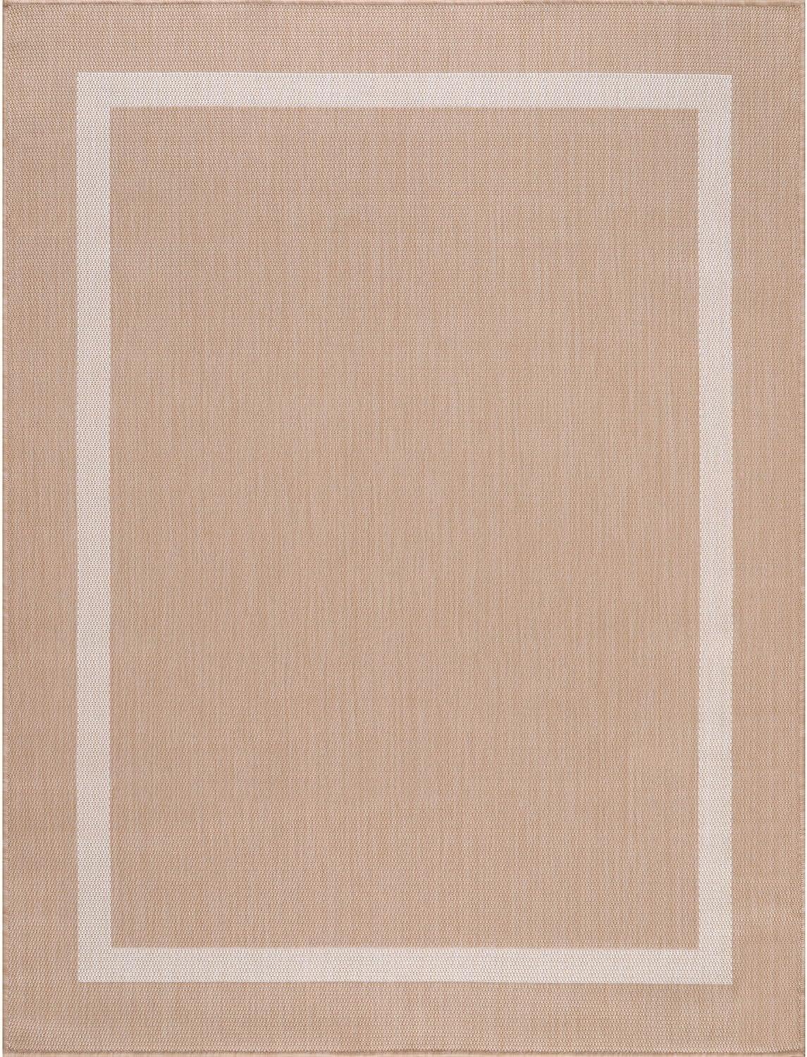 Unique Loom 6' 1 x 9' 0 Rectangle Indoor/Outdoor Border Blue Area Rug
