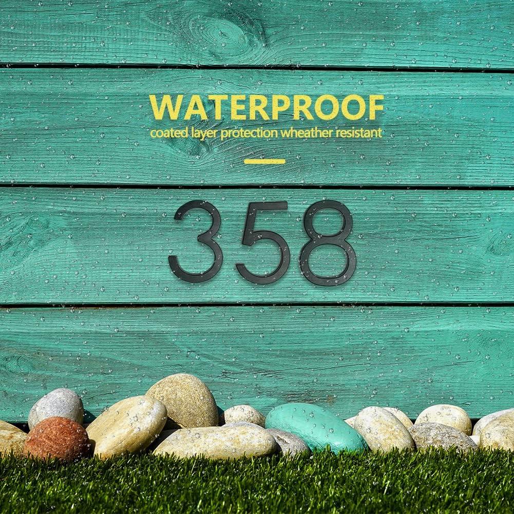 6-Inch Matte Black Aluminum Floating House Number 5