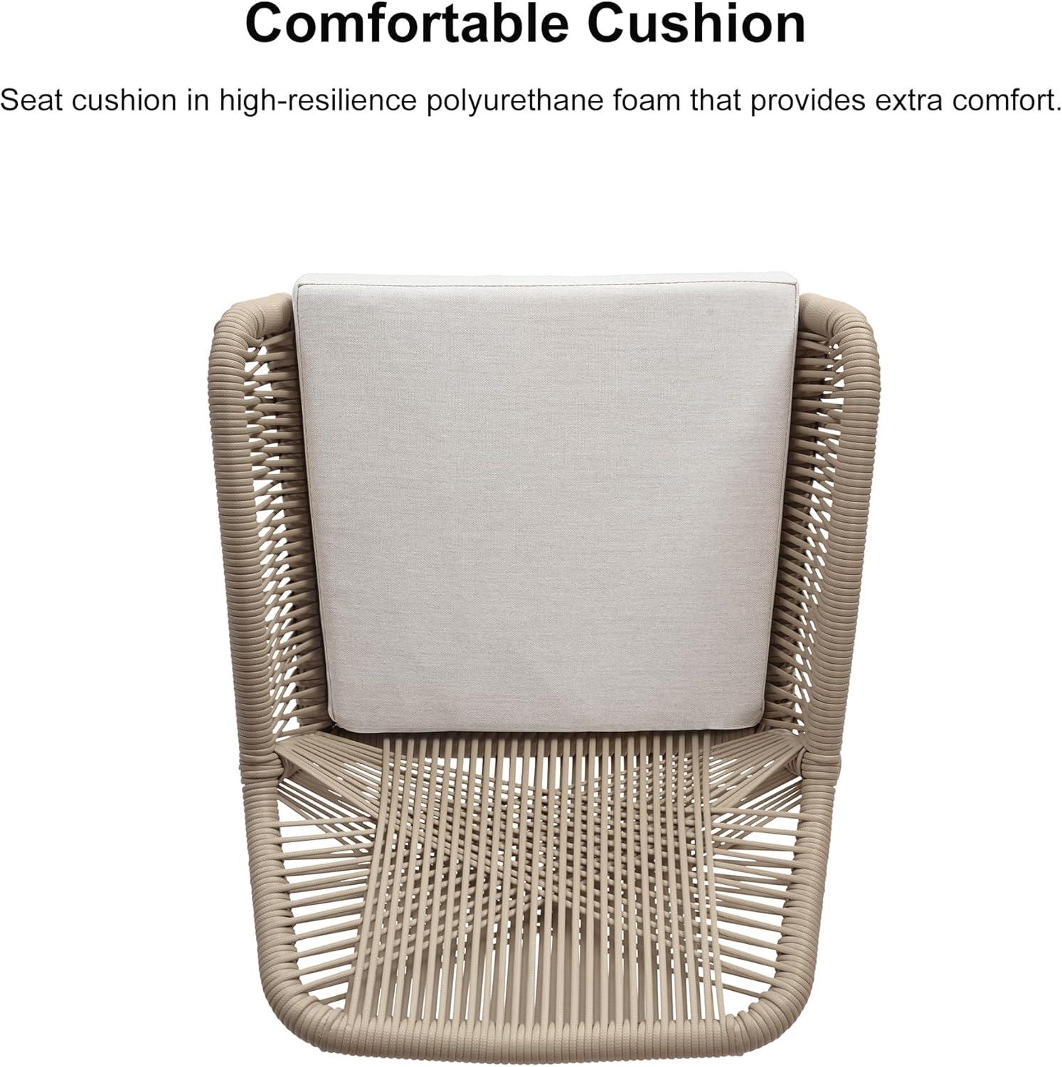 PURPLE LEAF Outdoor Wicker 29" Bar Stools Set of 2, Boho Patio Bar Height Chair with Cushion and Back for Outdoor and Indoor, Garden, Patio, Smoke Grey