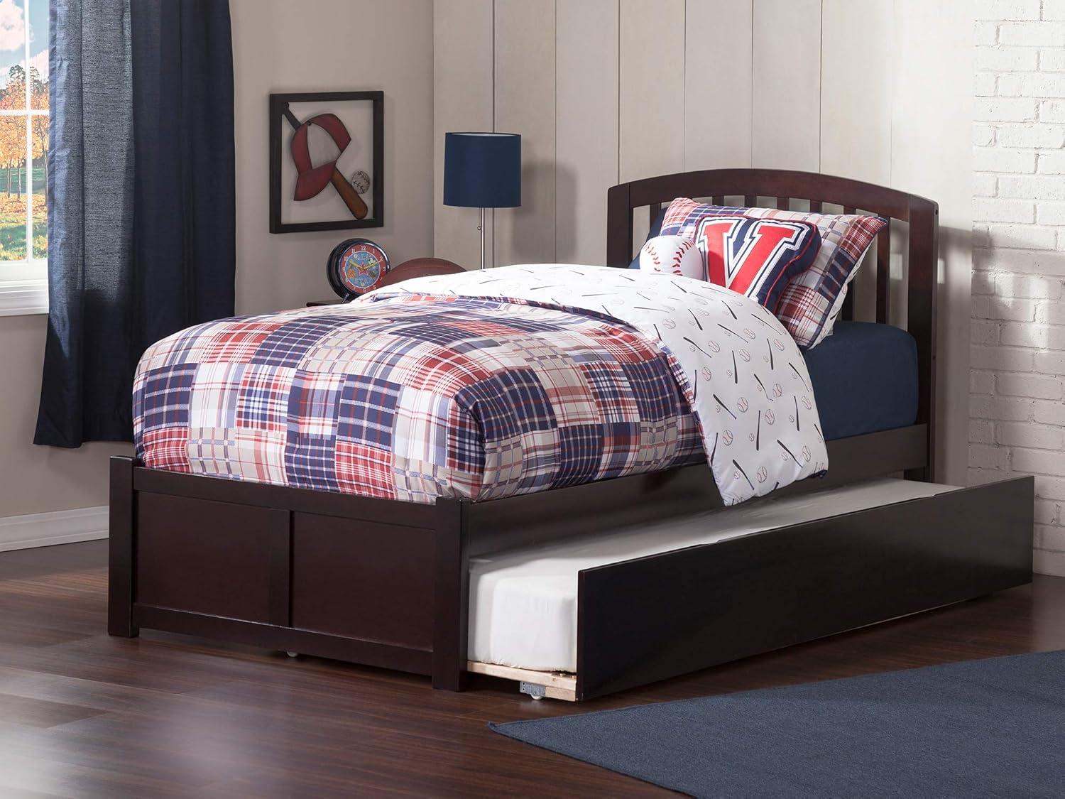 Richmond Twin Extra Long Bed with Footboard and Twin Extra Long Trundle in Espresso