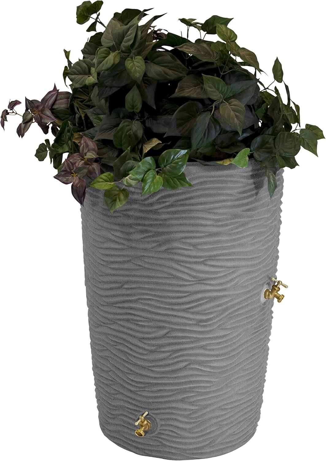 Good Ideas 50 Gallons Plastic Drainable Planter Rain Barrel