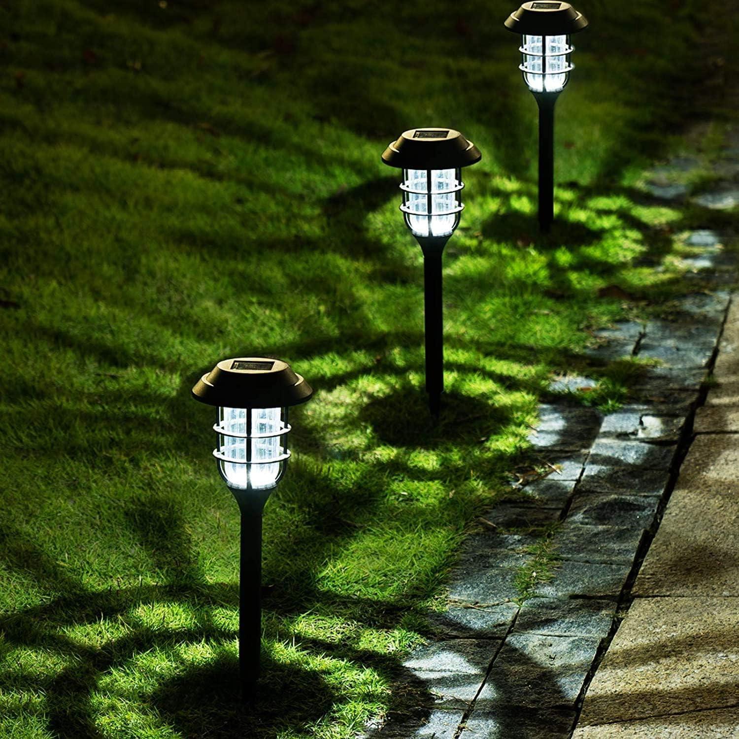 Solar Powered Black LED Pathway Lights Multipack