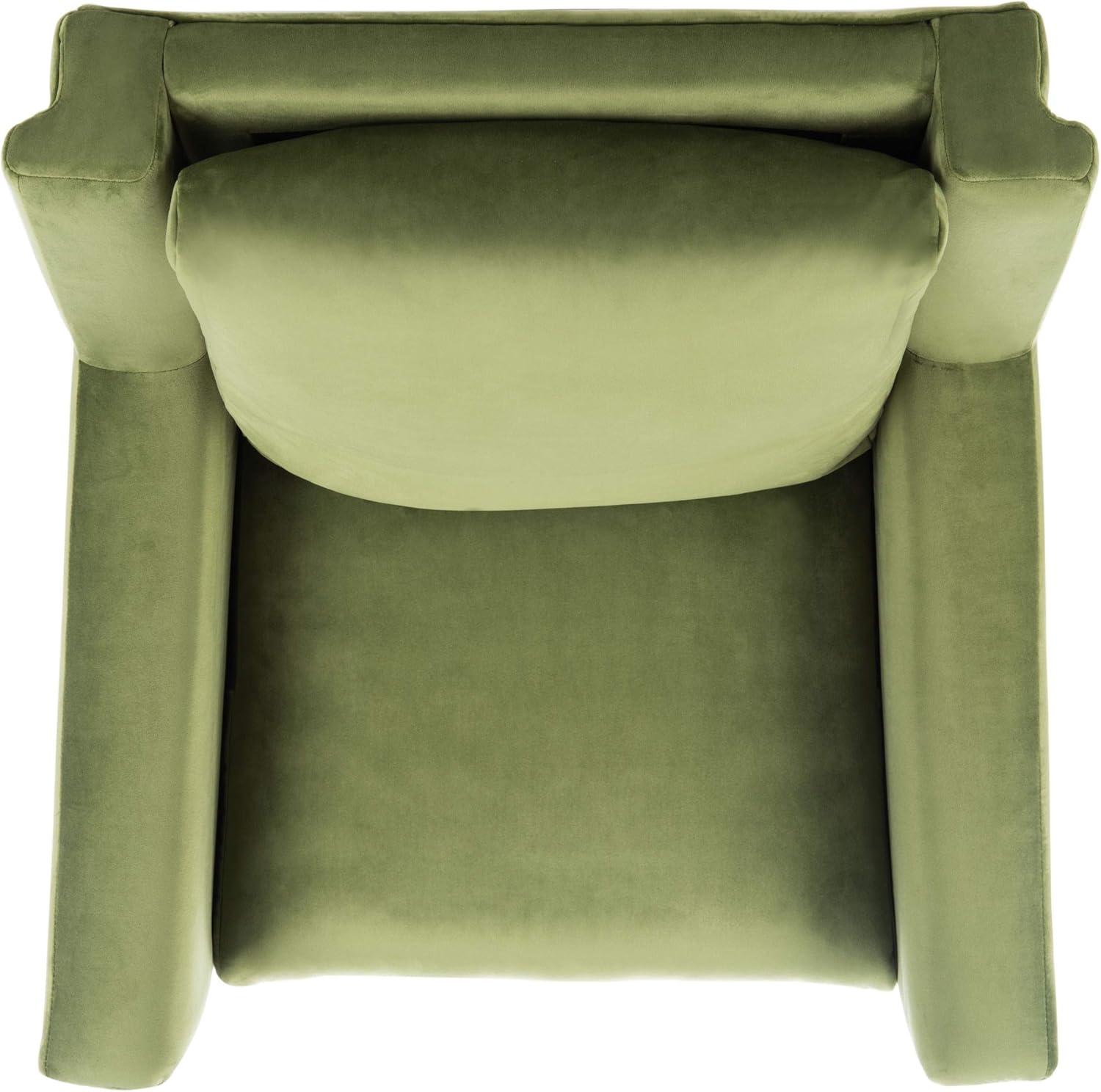 SAFAVIEH Astrid Mid-Century Modern Arm Chair, Olive Velvet