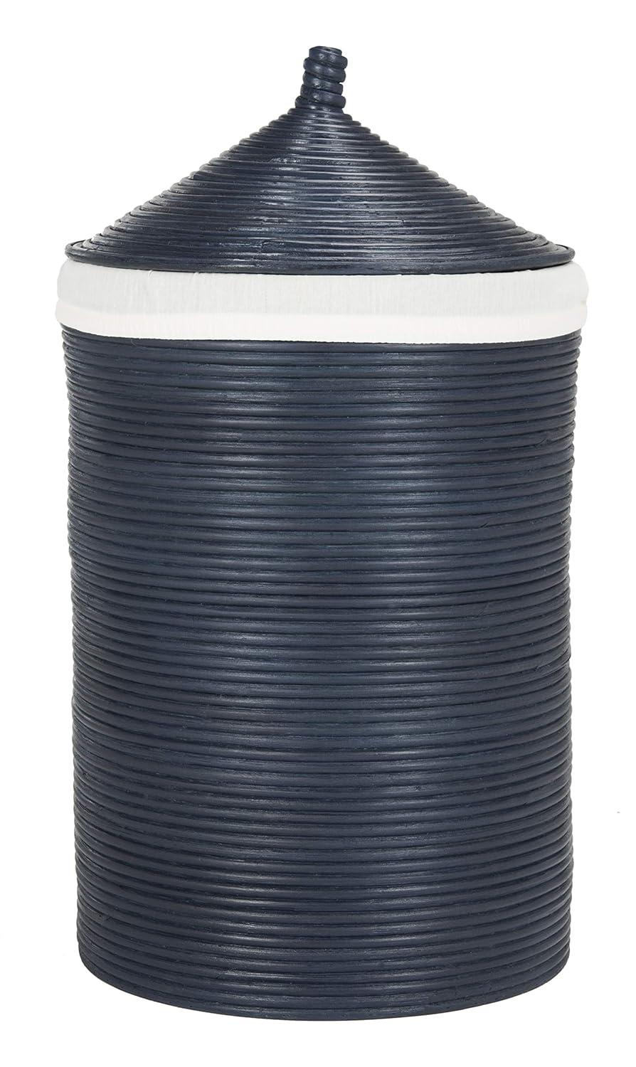 Wellington Laundry Basket - White/Navy - Safavieh