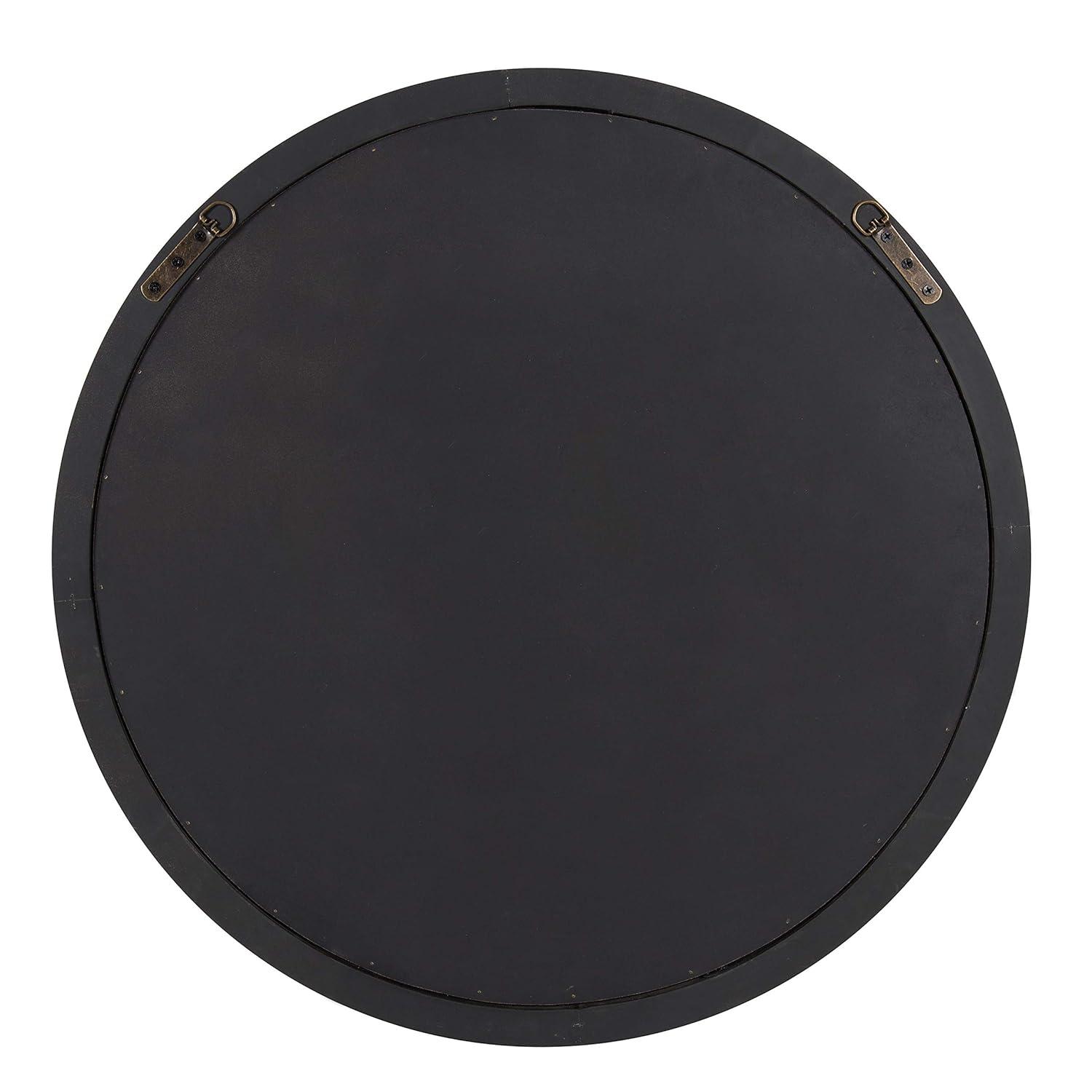 28" x 28" Mansell Circular Shaped Hanging Wood Wall Mirror Gray - Kate and Laurel