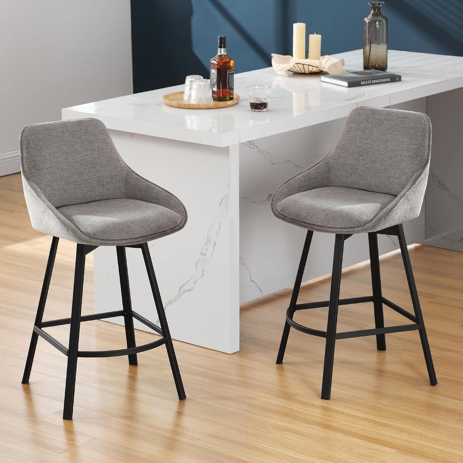 Corrigan Studio® Absalom Swivel 25.6'' Counter Stool (Set of 2)