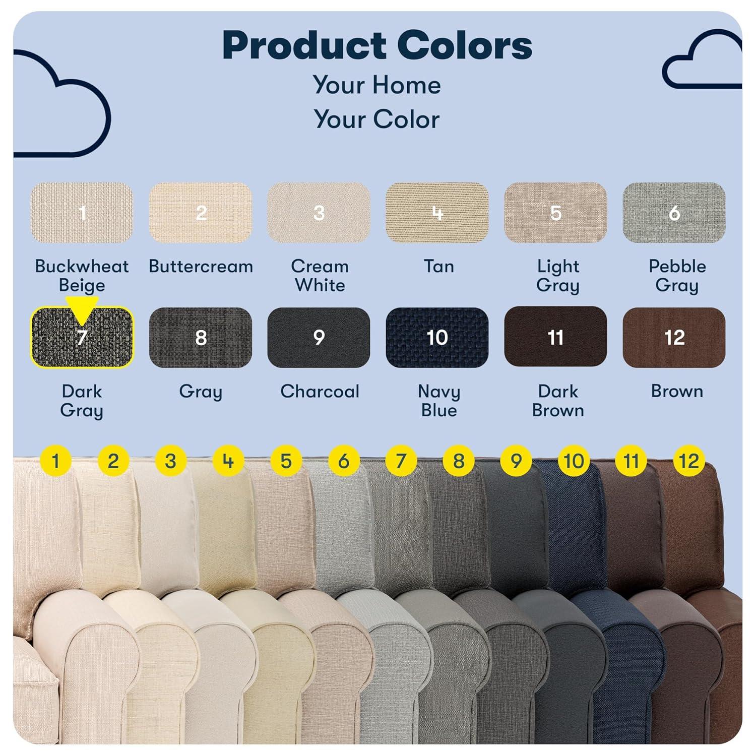 Serta Copenhagen 61" Rolled Arm Sofa, Easy Care Fabric, Soft Pillow Back, Pocket Coil Seat Cushions