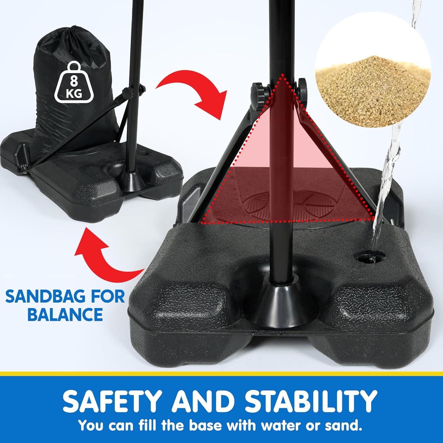 Phantoscope Kids Basketball Hoop, Adjustable Height 2.8 Ft-6.2 Ft Toddler Basketball Hoop For Kids Indoor Outdoor Play Portable Basket Ball For Age 3-8 Gift