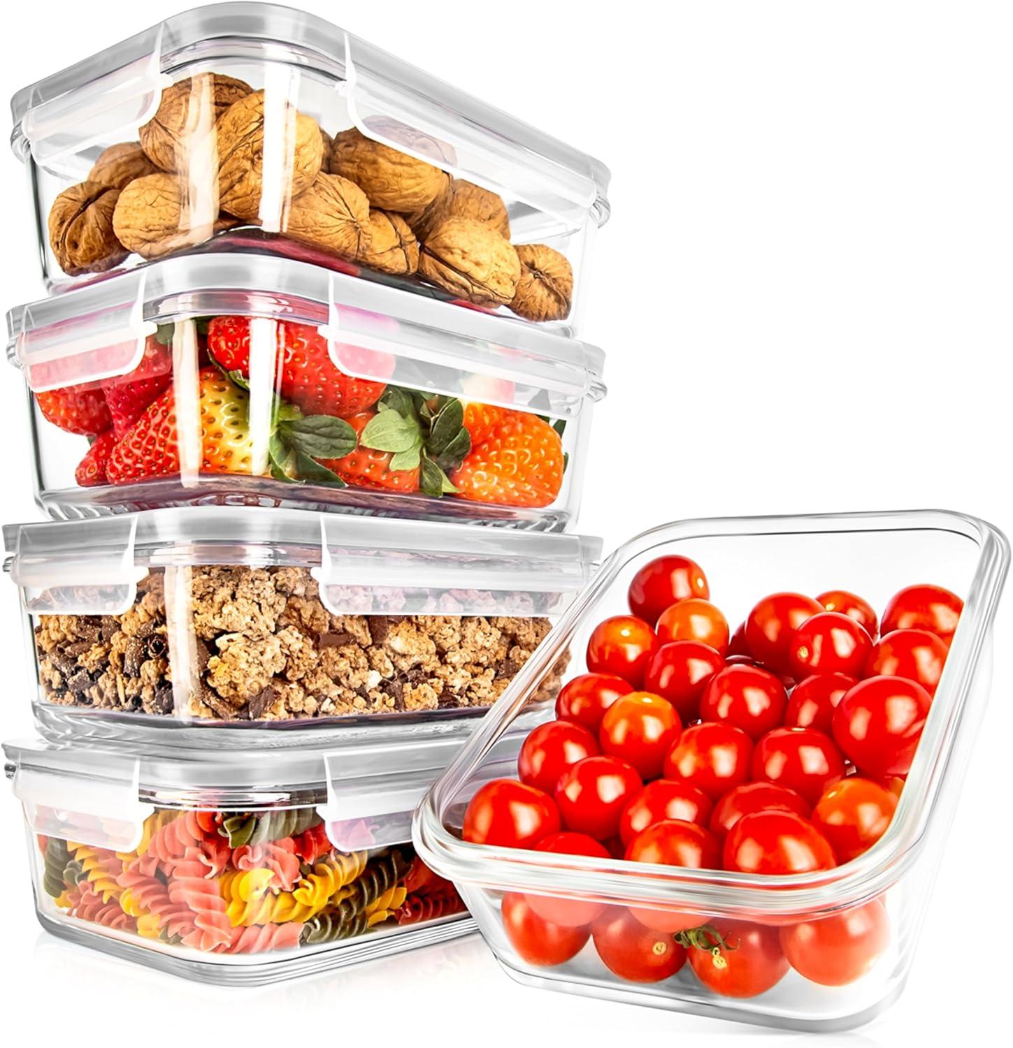 NutriChef 30oz. Glass Food Storage Container