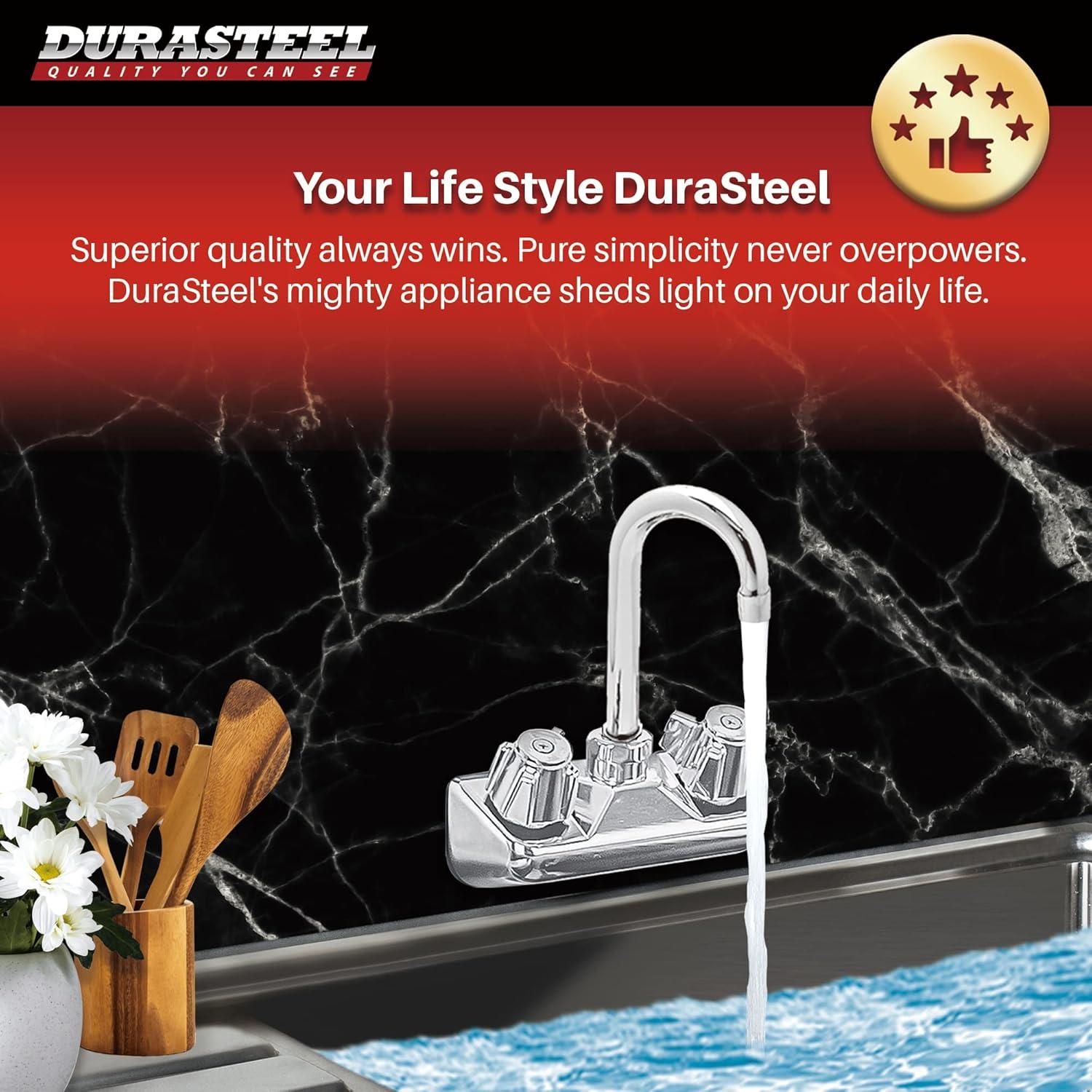 1/2" Gooseneck Spout Wall Mount Touch Kitchen Faucet with Dual Knob Handles