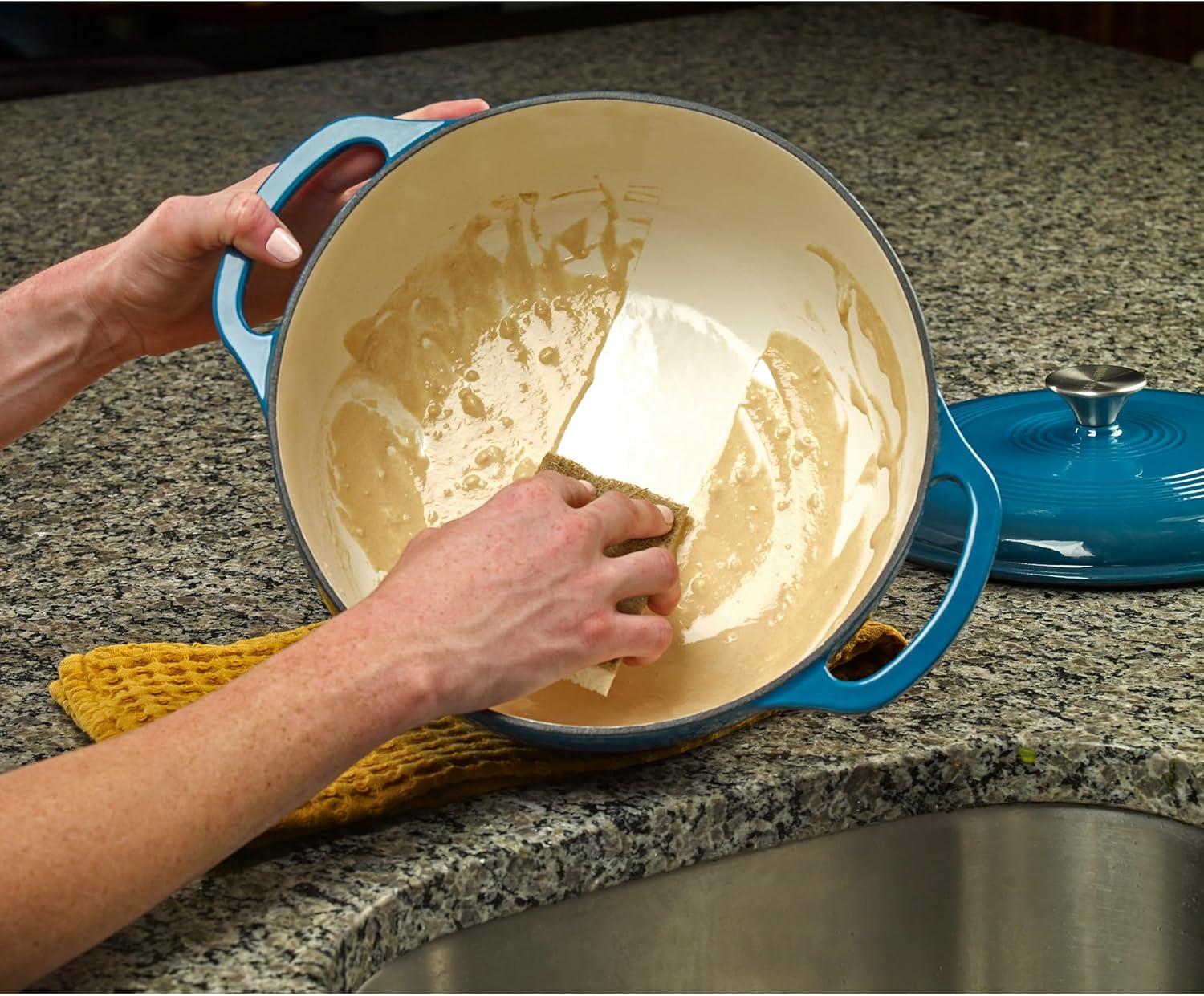 Turquoise Enameled Cast Iron 6-Quart Round Dutch Oven