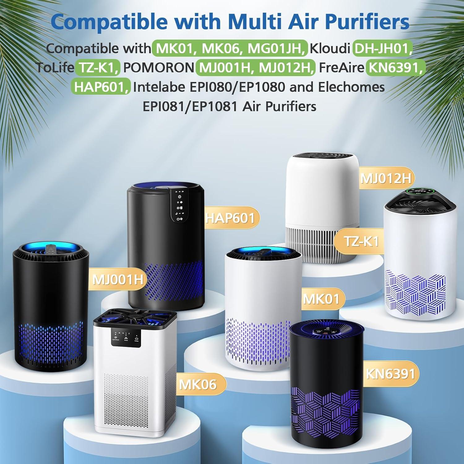 Blue and Black True HEPA Air Purifier Replacement Filters, 3 Pack