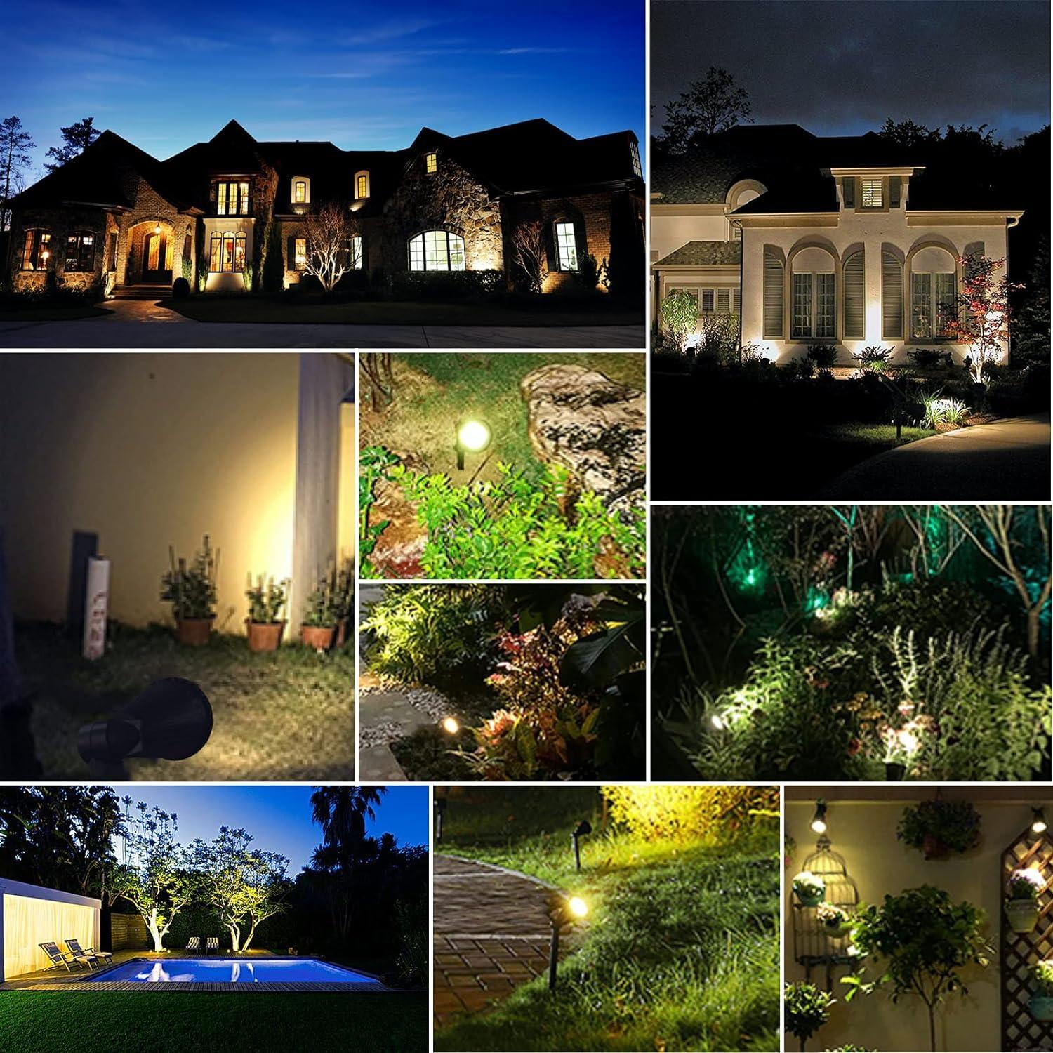 MEIHONG Solar Spot Light Outdoor, Waterproof Solar LED Landscape Lights Dusk to Dawn, 2-in-1 Solar Spotlight Solar Powered Accent Lights for Garden Porch Walkway Patio (1 Pack)