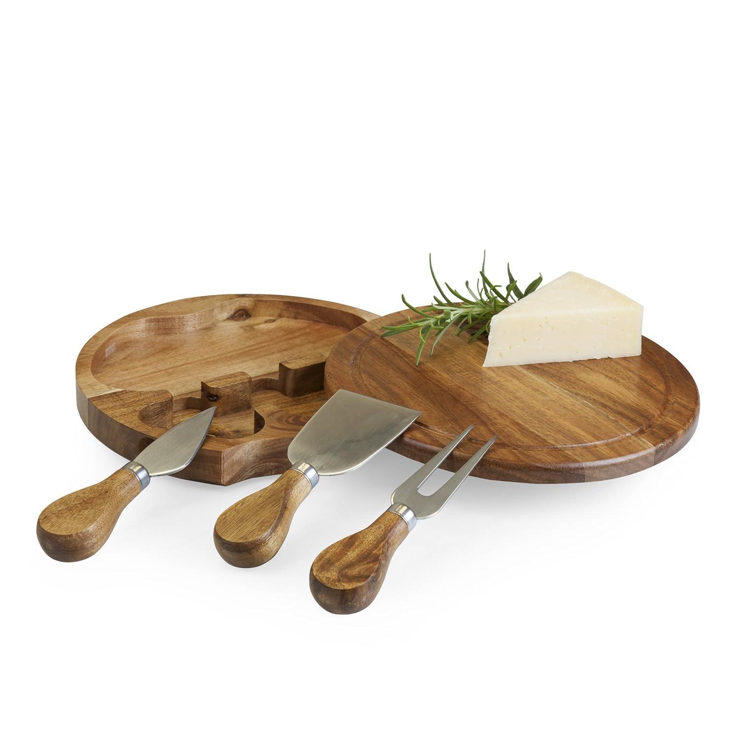 Millwood Pines Brie Cheese Board and Knife Set Wood Cutting Board Set