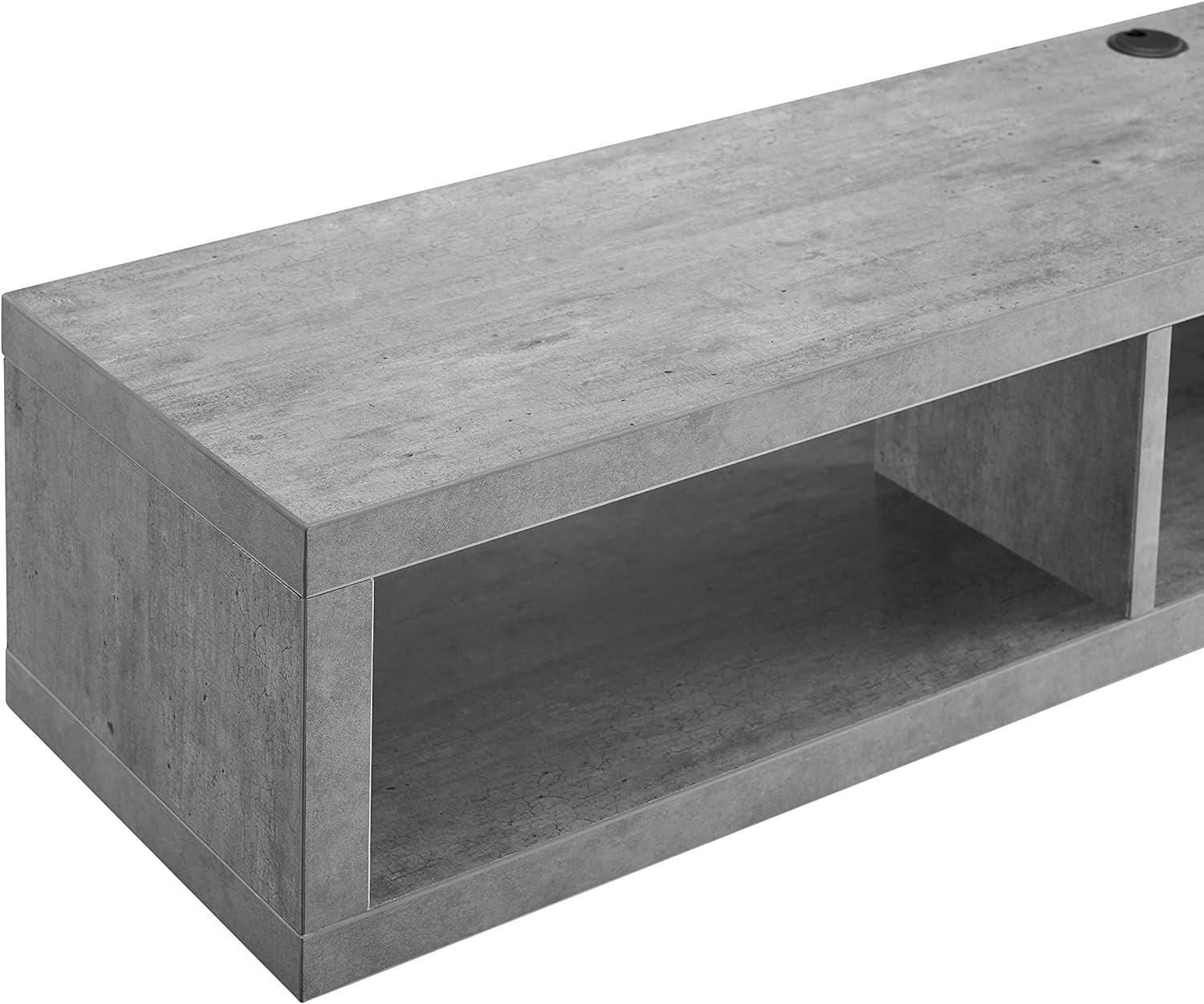 Martin Furniture Shallow Wall Mounted A/V Console TV Stand for TVs up to 60" Gray