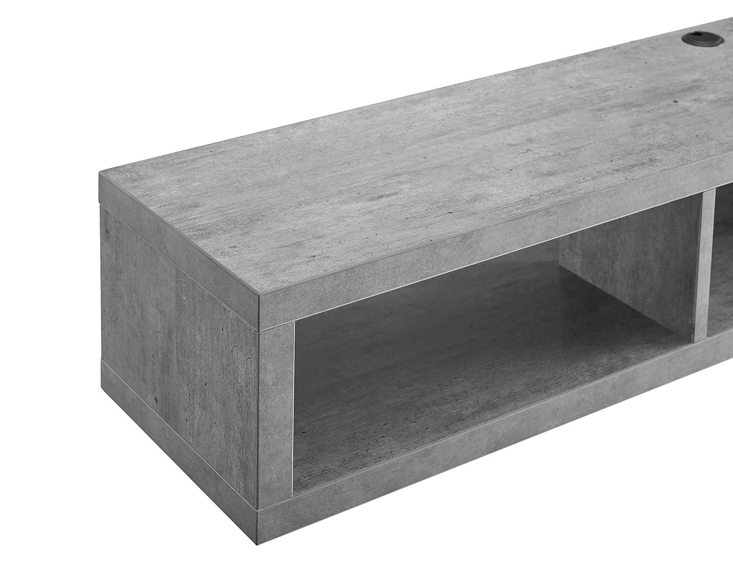 Martin Furniture Shallow Wall Mounted A/V Console TV Stand for TVs up to 60" Gray