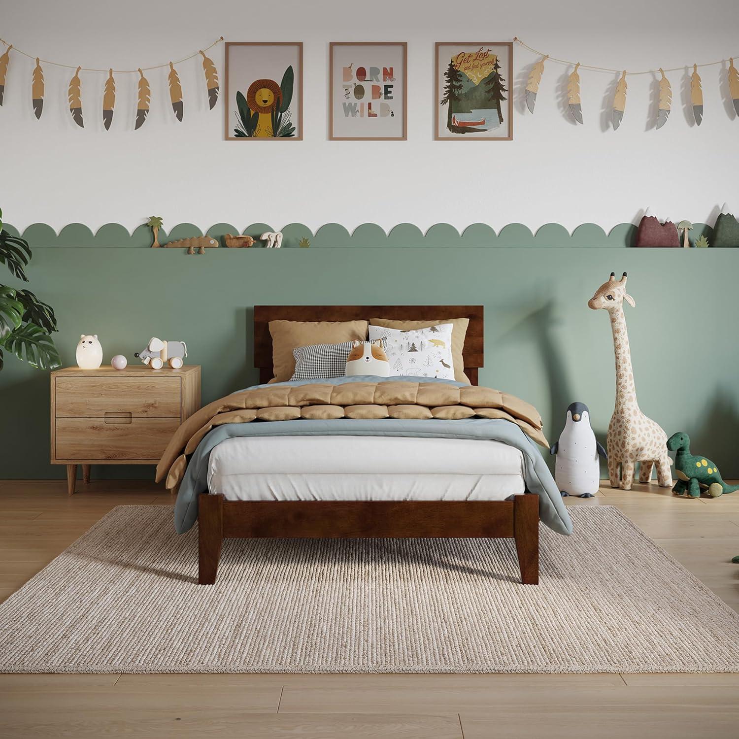 AFI Furnishings Orlando Queen Traditional Bed with Open Footboard and Turbo Charger in Walnut