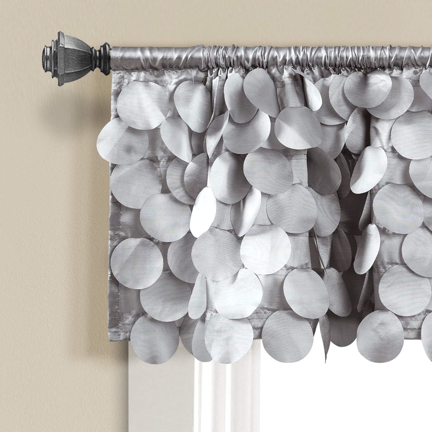 14"x70" Gigi Valance Light Gray - Lush Décor: Solid Microfiber Window Valance, Rod Pocket Style