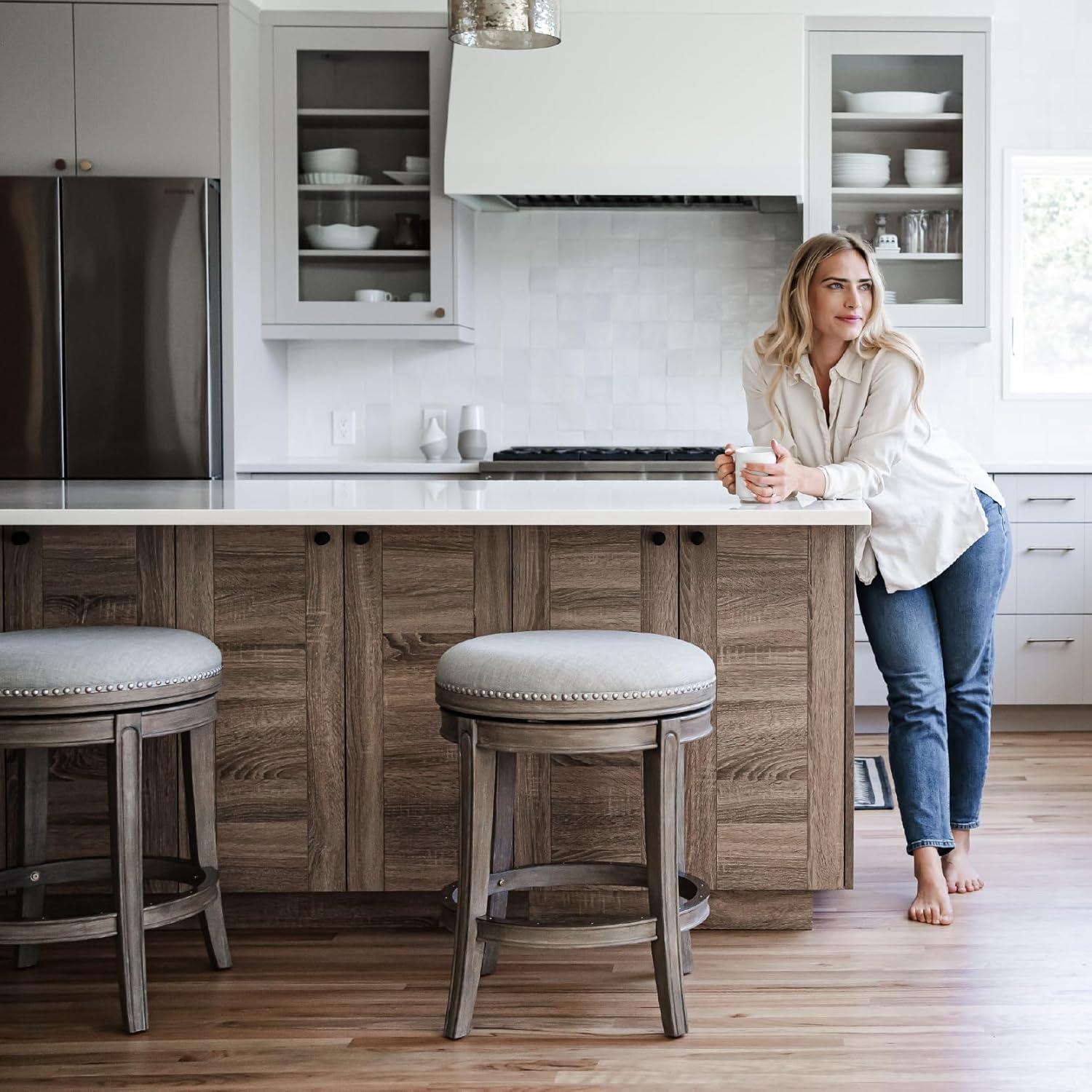 Maven Lane Maven Lane Alexander Stool with Fabric Upholstery