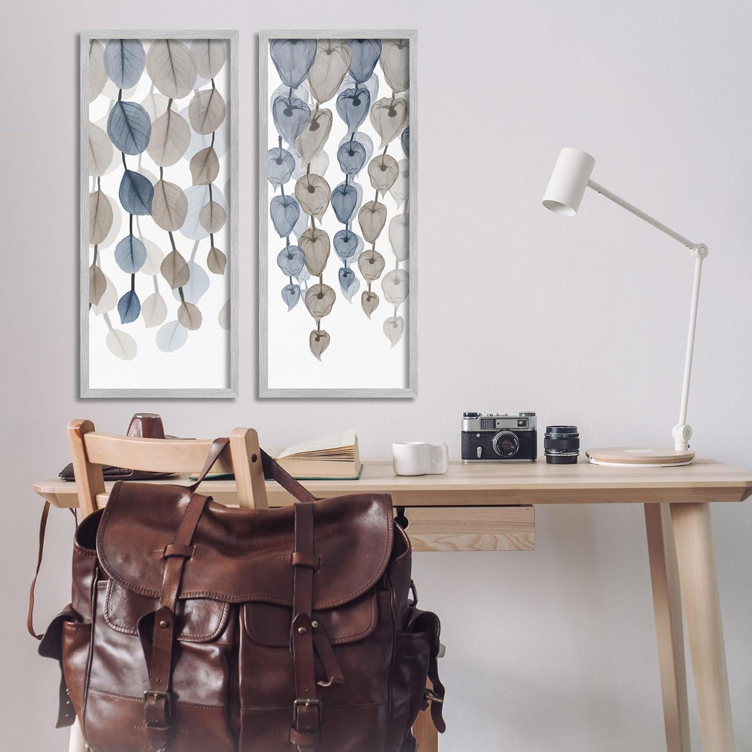 Neutral Opaque Cascading Leaves 2 Piece Giclee Art Set by Albert Koetsier