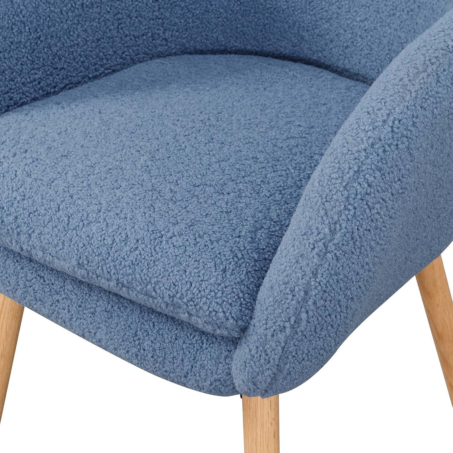 Convenience Concepts Take a Seat Charlotte Wingback Sherpa Accent Armchair, Sherpa Blue