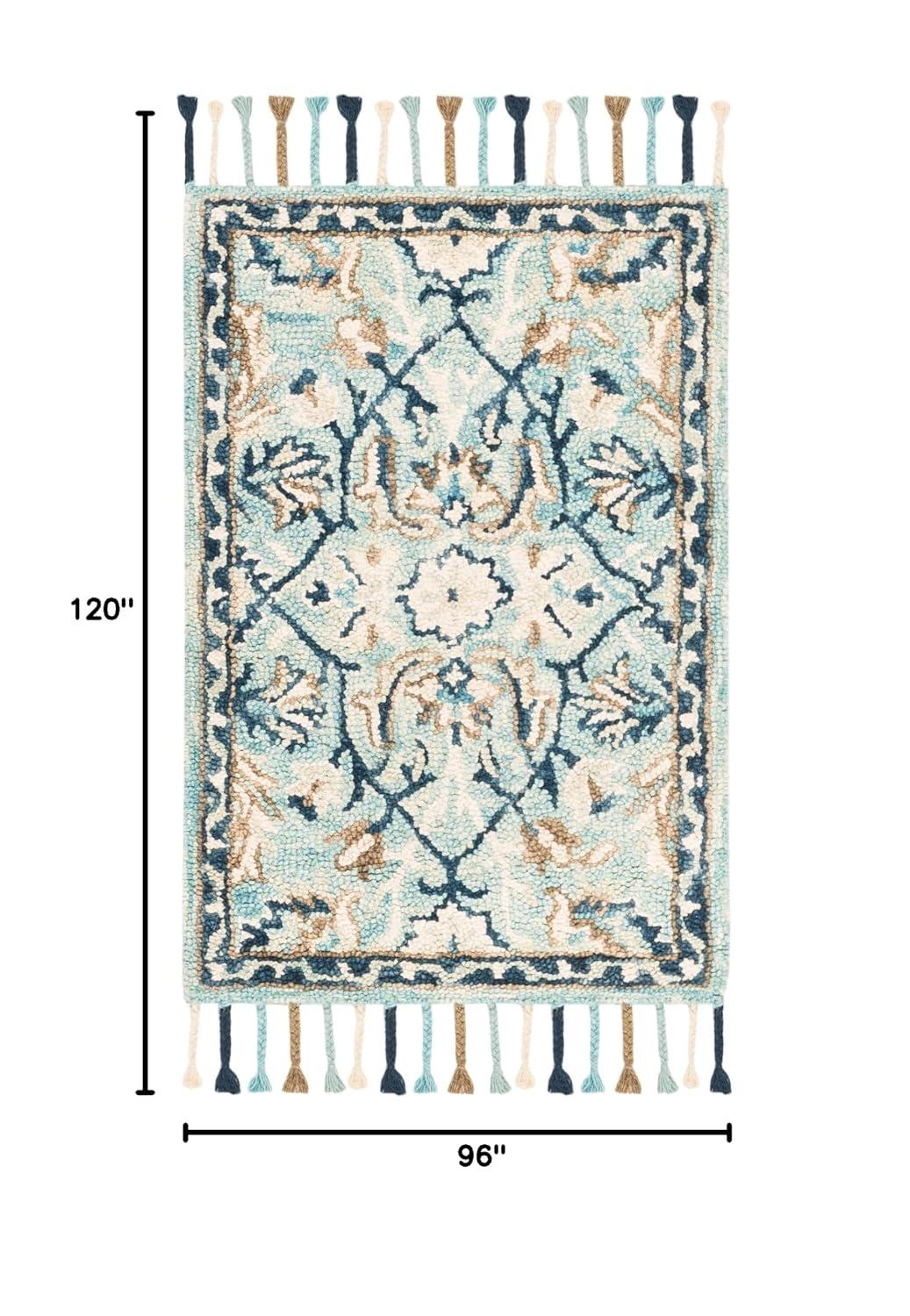 Blossom BLM457 Hand Tufted Area Rug - Blue/Ivory - 8'x10' - Safavieh.