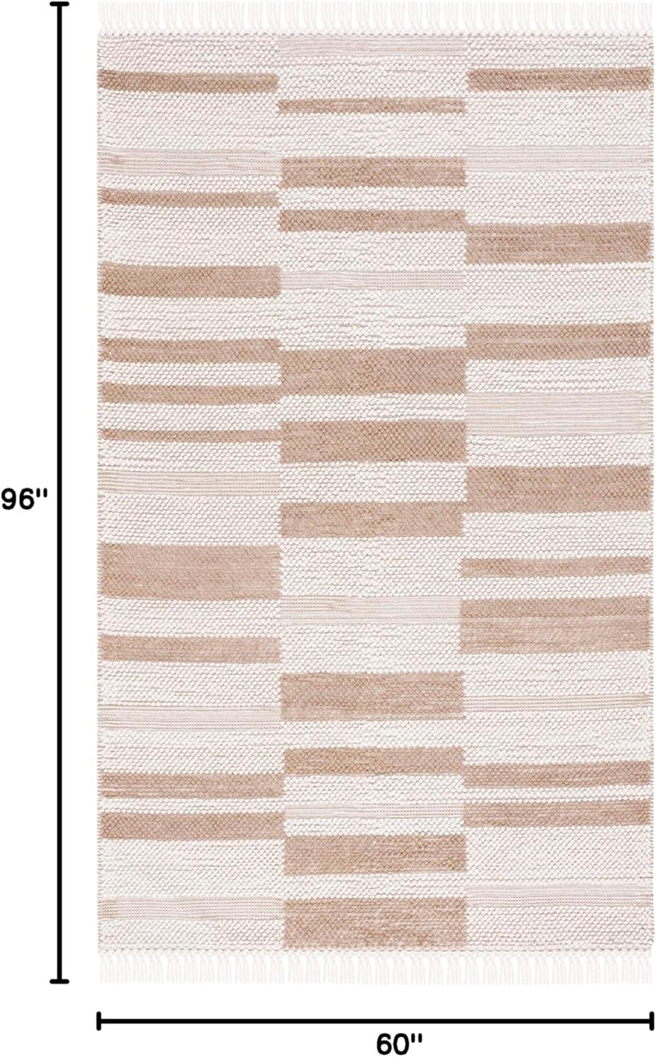 Natura NAT225 Power Loomed Area Rug - Ivory/Light Brown - 5'x8' - Safavieh.