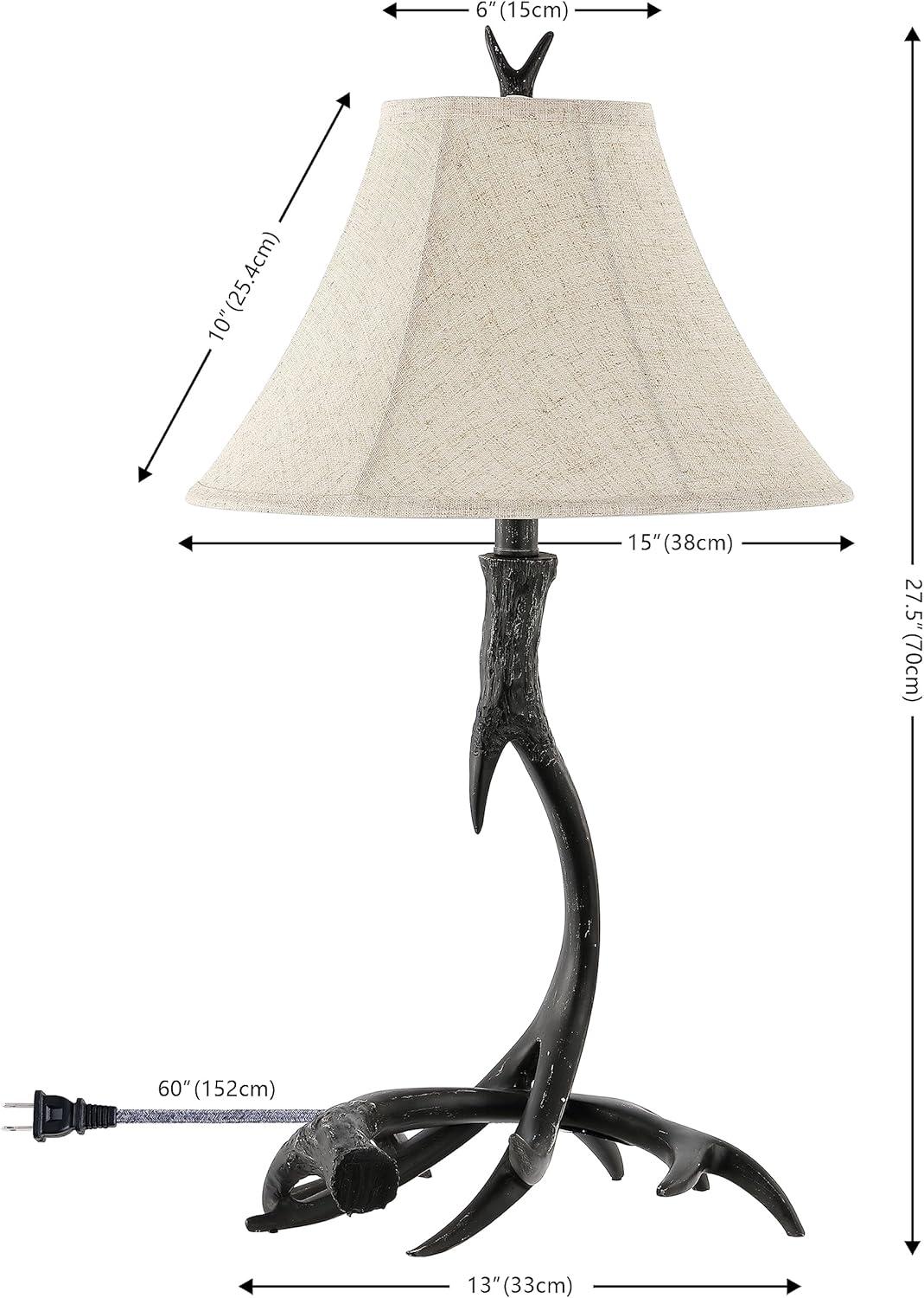 JONATHAN Y JYL6305C Antler 27.5" Rustic Resin LED Table Lamp, Traditional for living room, dinning room, bedroom, office Bulb Included, Black