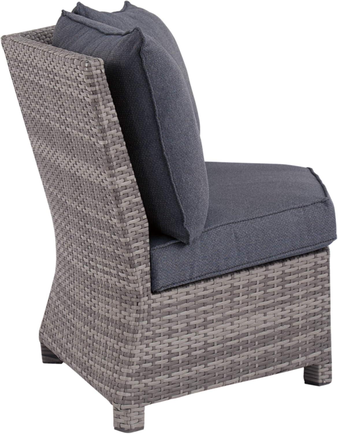 Salem Beach Gray Resin Wicker Corner Seat with Cushions