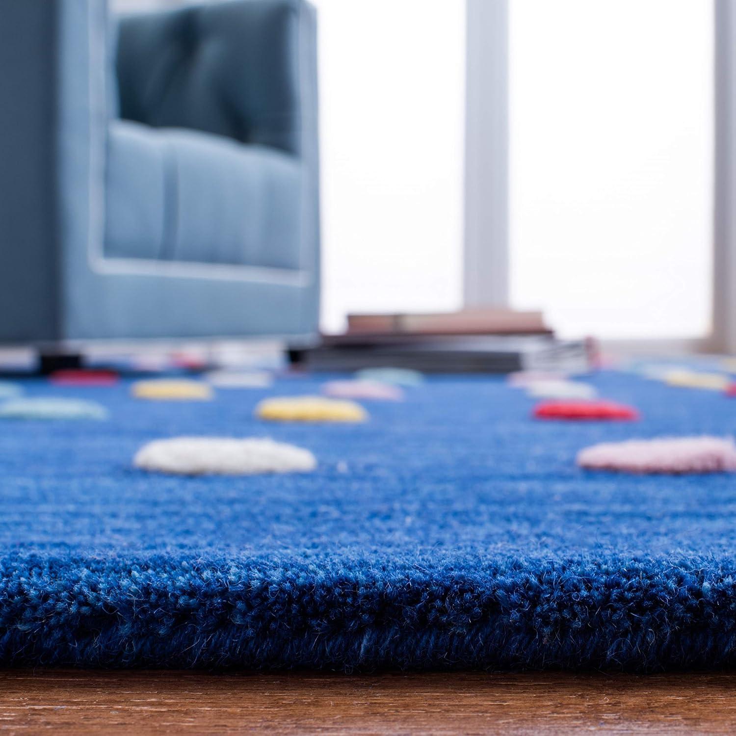 Safavieh Kids SFK804 Hand Loomed Indoor Accent Rug - Navy - 3'x5' - Safavieh