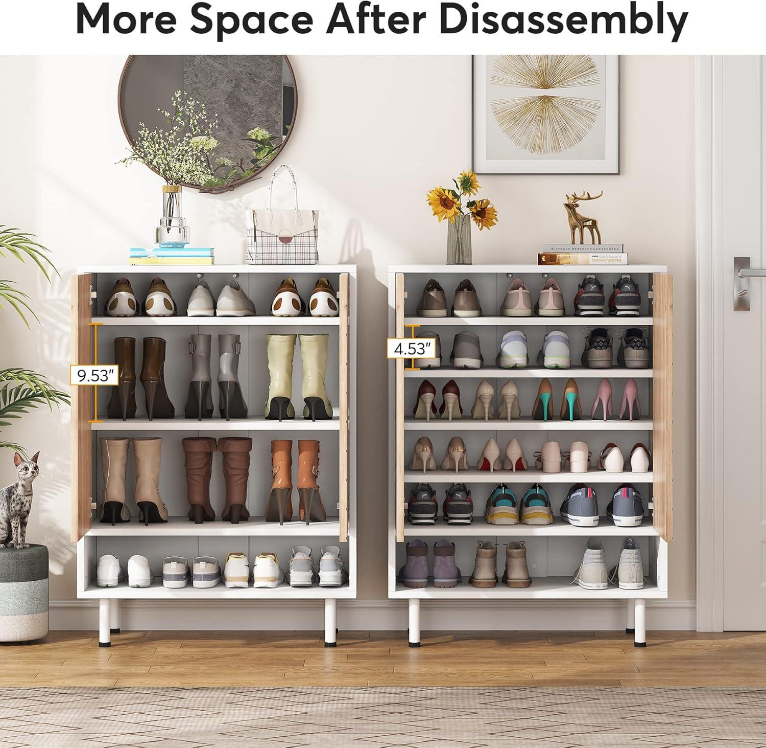 18 Pair Shoe Cabinet Shoe Rack Organizer Cabinet with Door