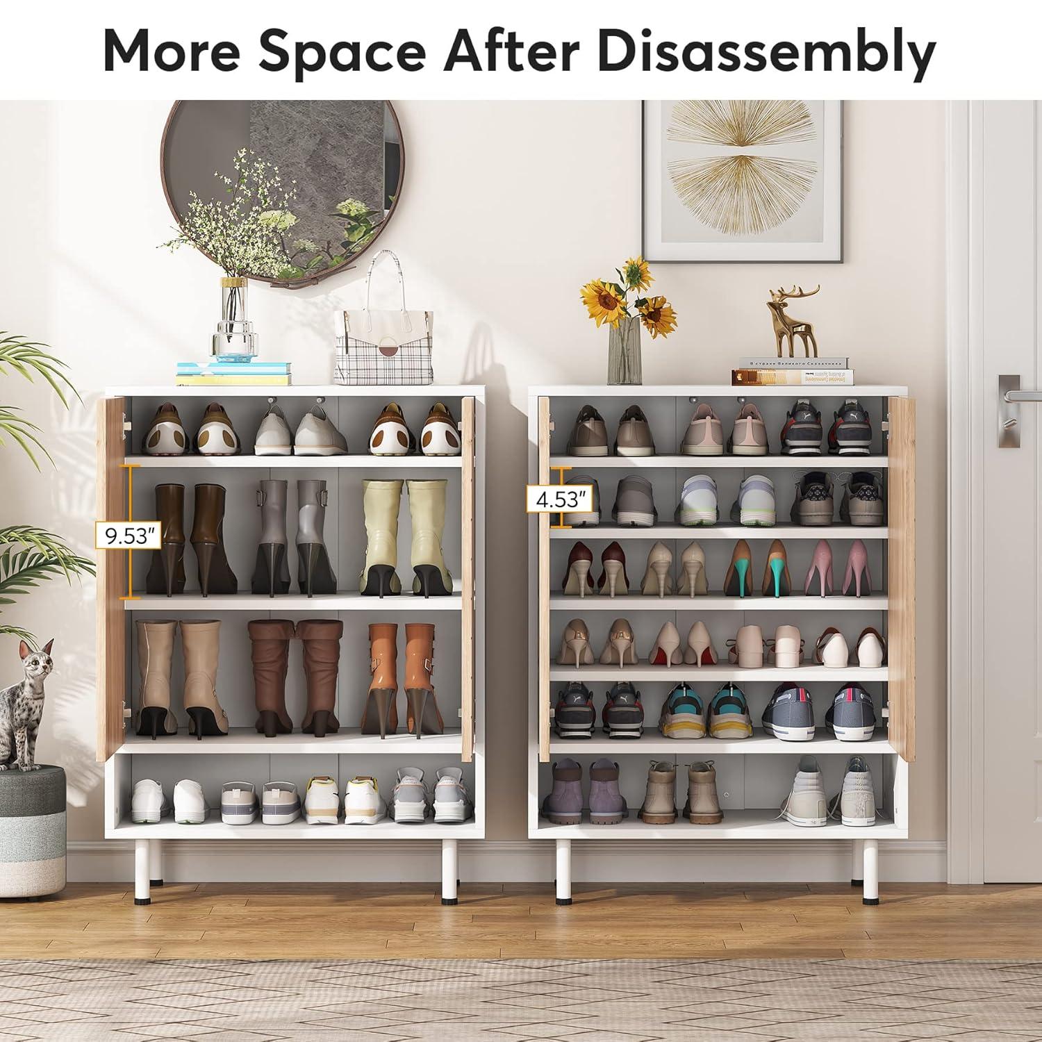 18 Pair Shoe Cabinet Shoe Rack Organizer Cabinet with Door