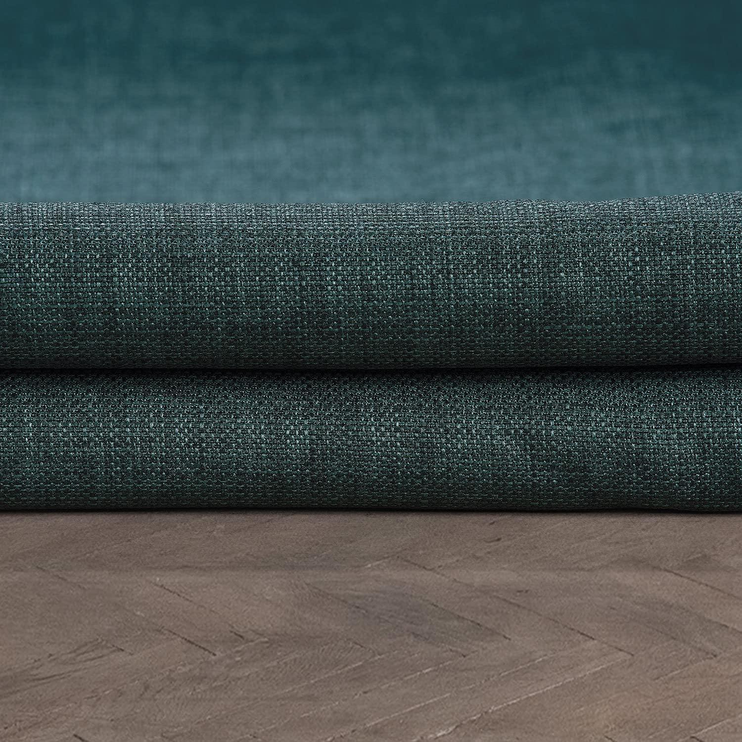 HPD Half Price Drapes Empire Green Italian Faux Linen Room Darkening Curtains with Rod Pocket - 1 Panel - Window Curtains for Living Room & Curtains for Bedroom, 50W X 108L