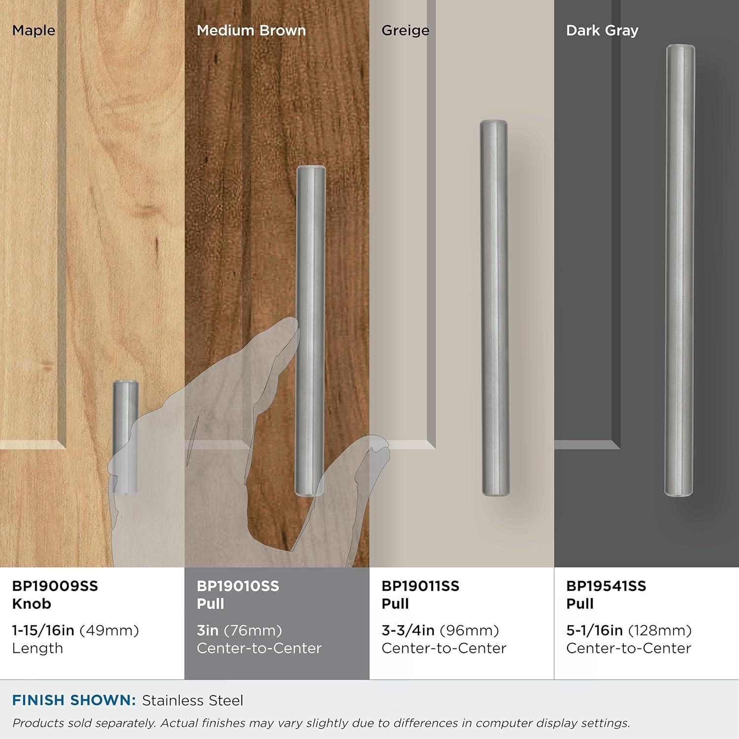 Amerock Bar Pulls 3 inch (76mm) Center-to-Center Stainless Steel Cabinet Pull